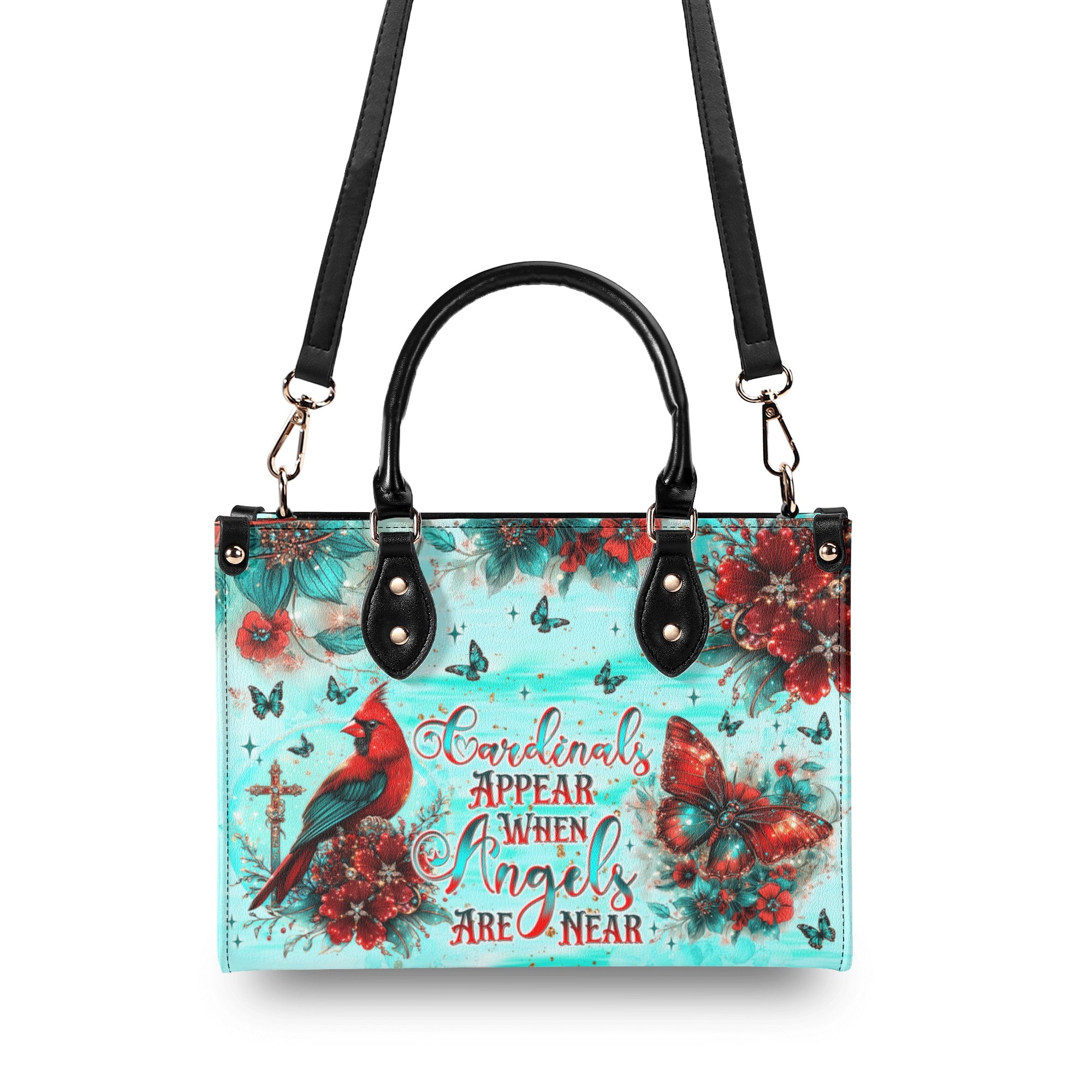 When Cardinals Appear Angels Are Near Leather Handbag  - Tlnt1212242