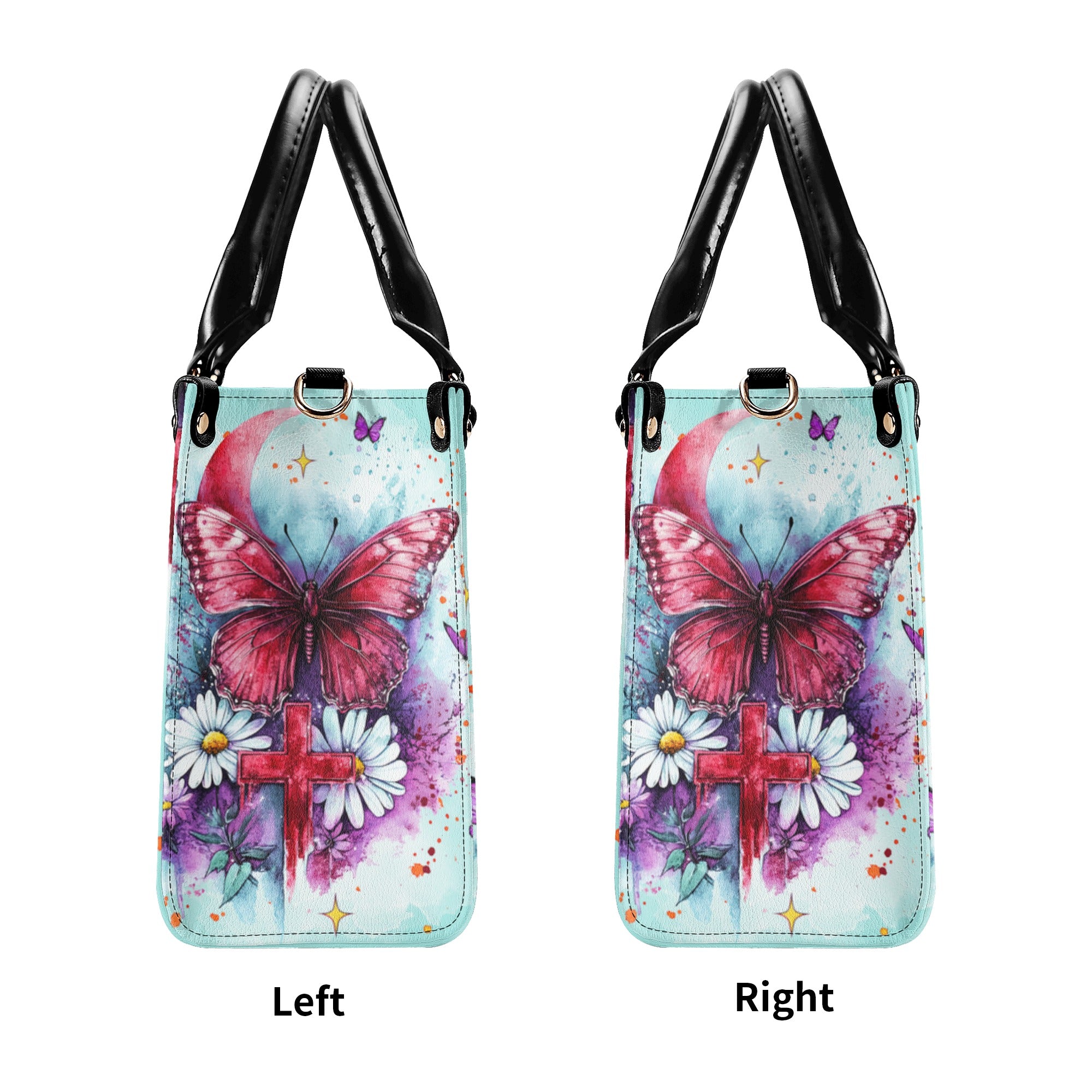 When Butterflies Appear Angels Are Near Leather Handbag  - Tlnz2112241