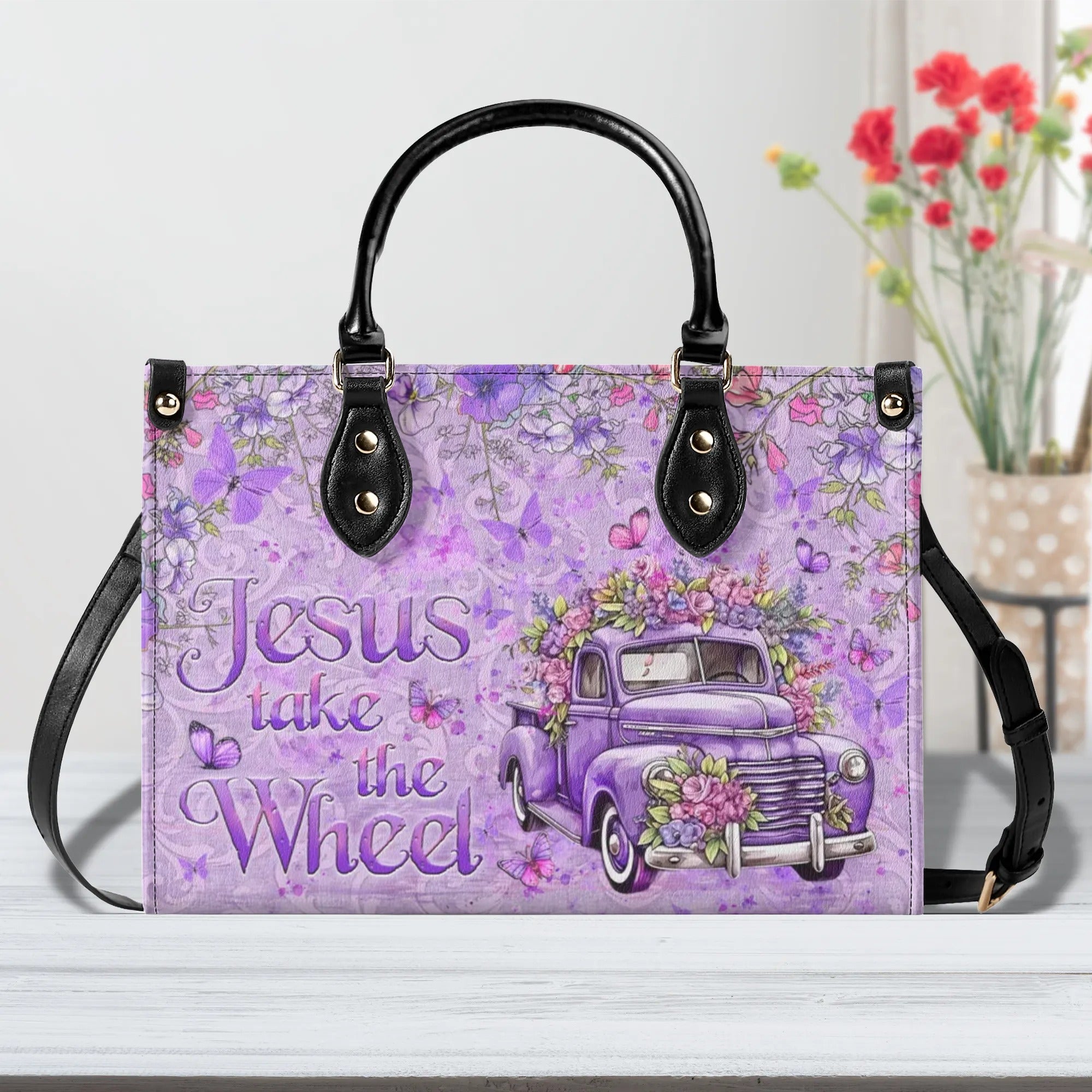 Jesus Take The Wheel Leather Handbag - Yhlt2908244