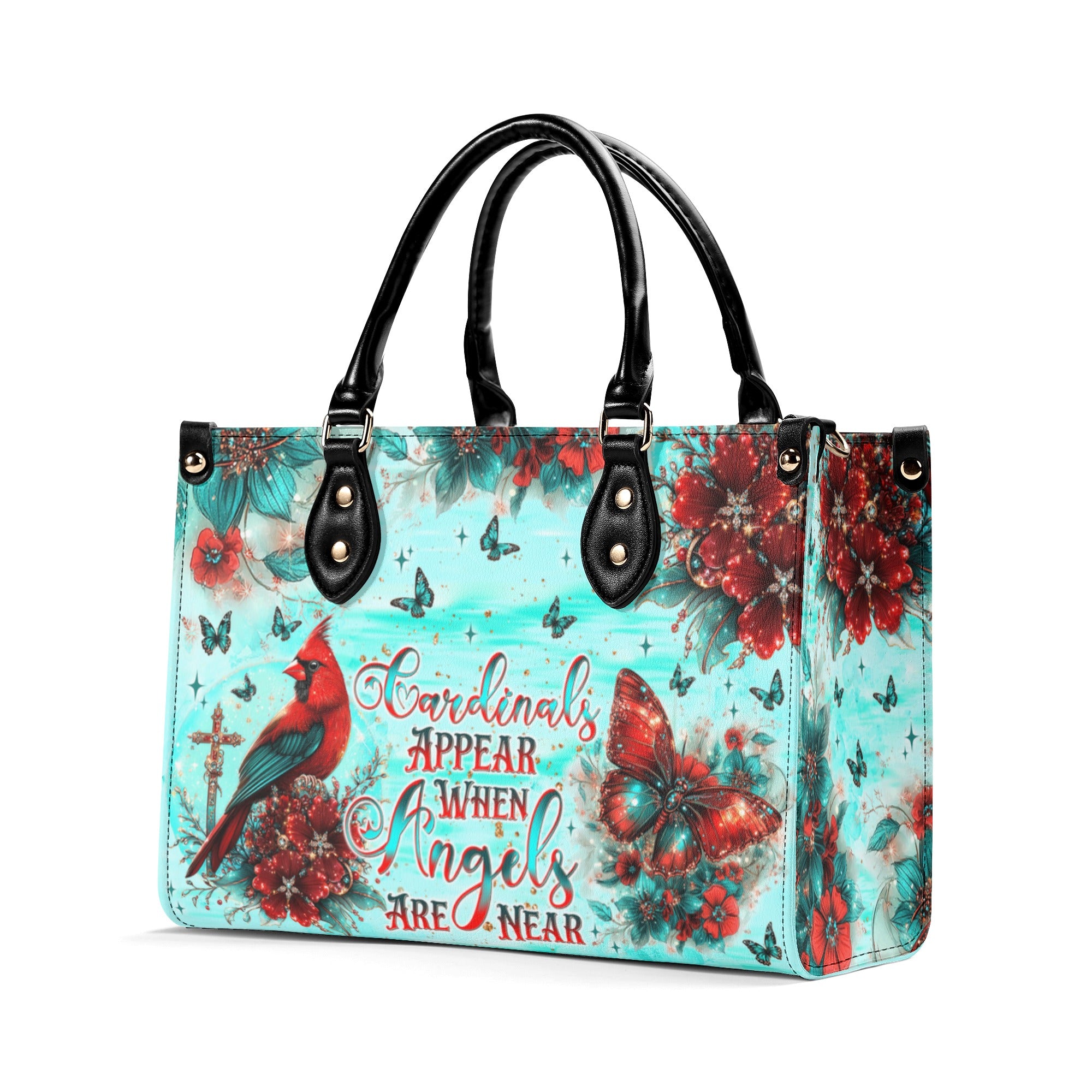 When Cardinals Appear Angels Are Near Leather Handbag  - Tlnt1212242