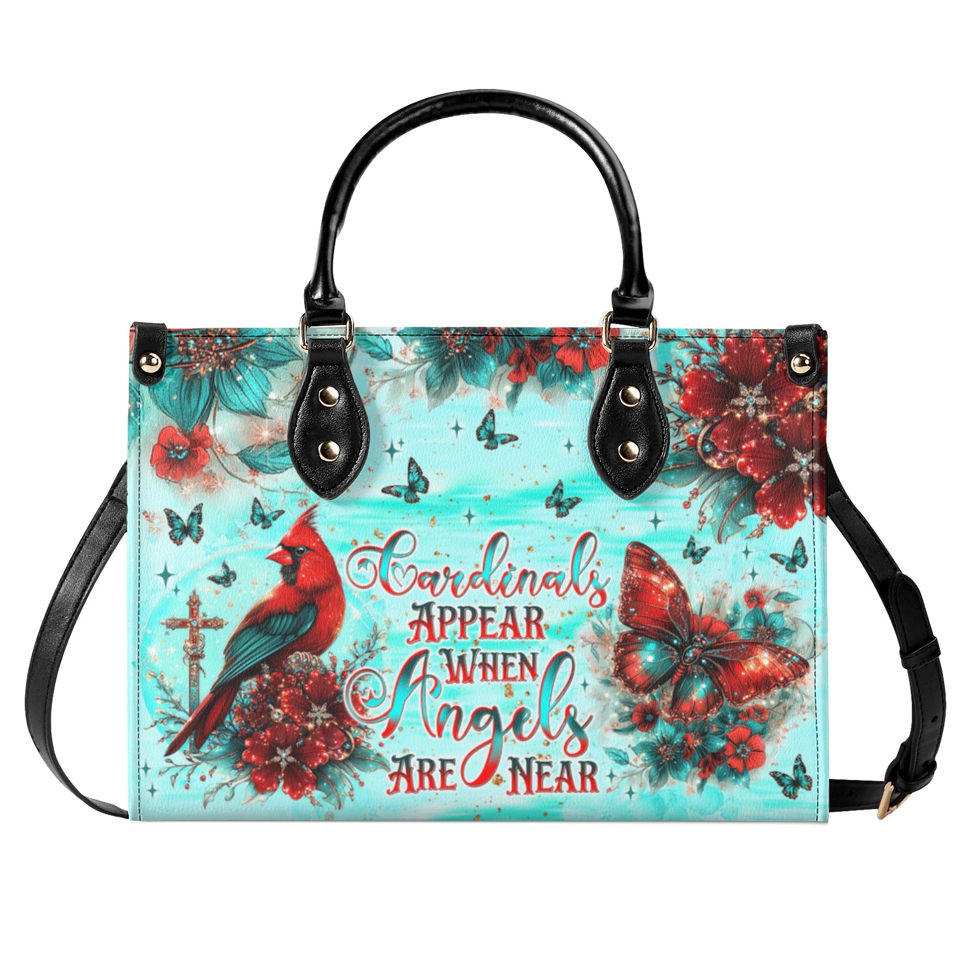 When Cardinals Appear Angels Are Near Leather Handbag  - Tlnt1212242