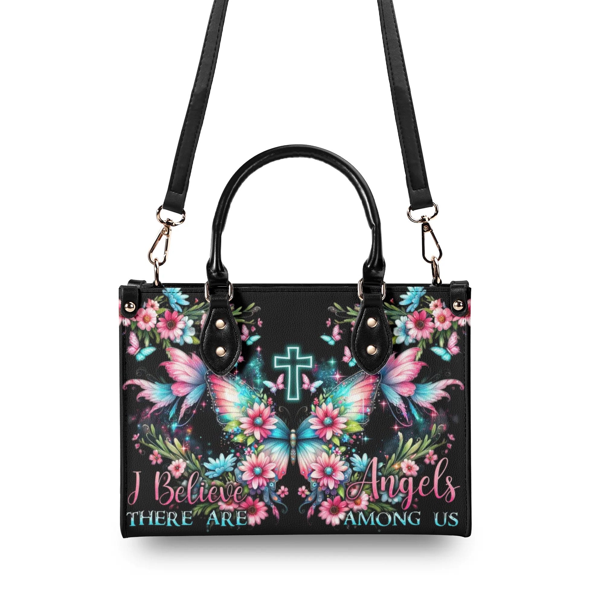 I Believe There Are Angels Among Us Leather Handbag - Tytd1006244