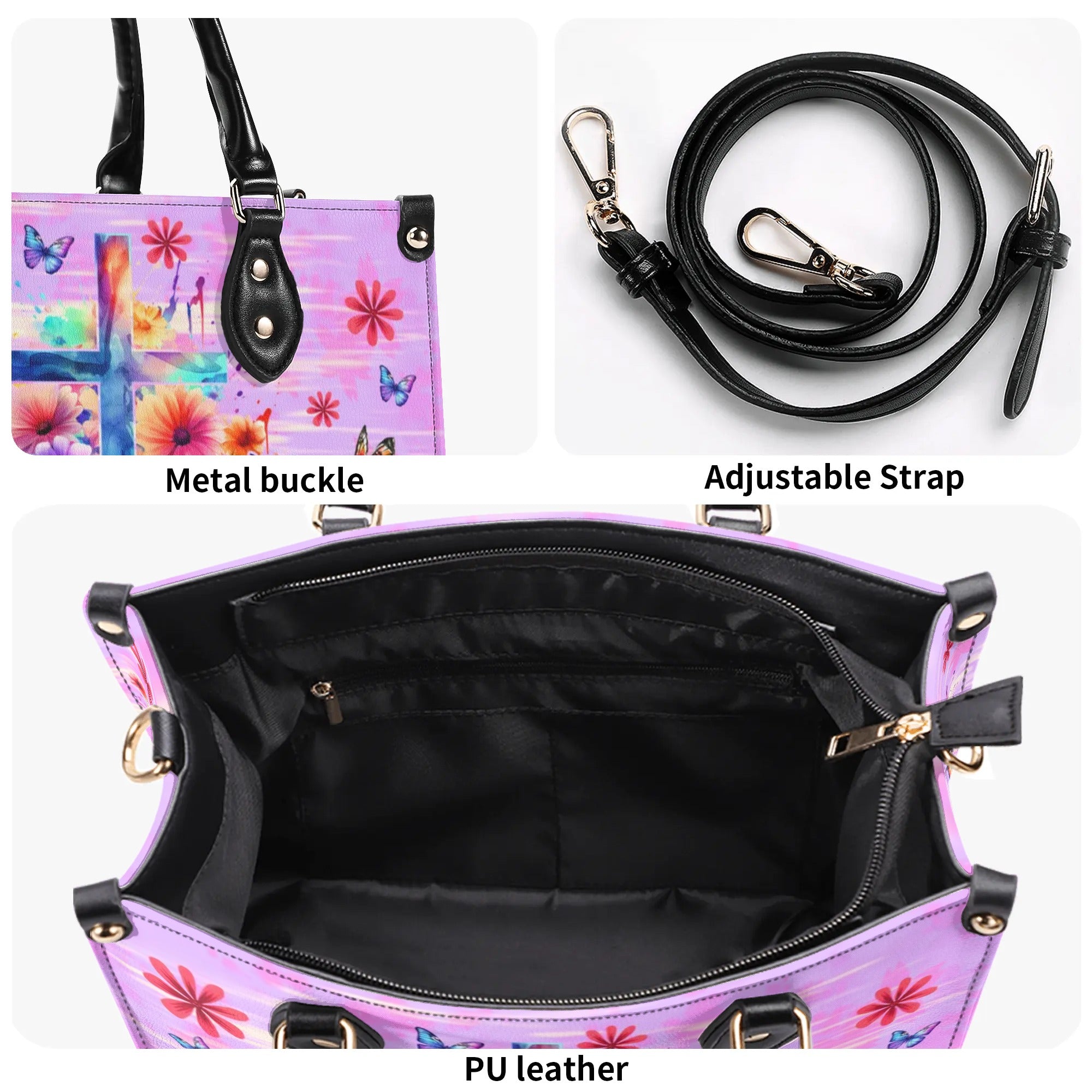 With God All Things Are Possible Leather Handbag - Tlno1006243