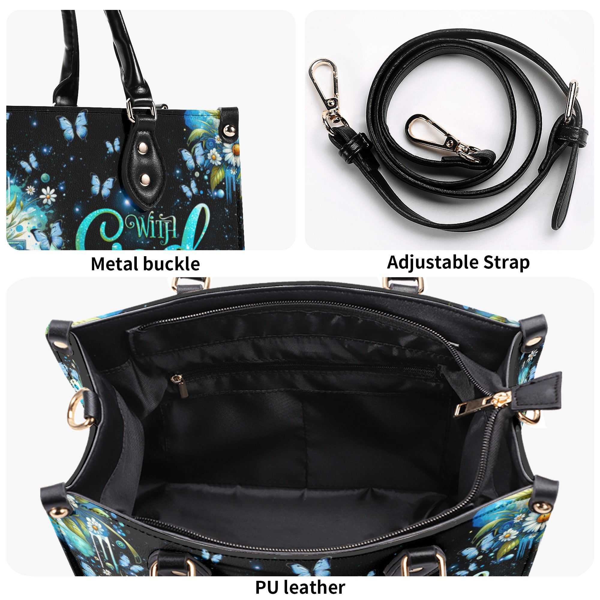 With God All Things Are Possible Leather Handbag -  Tlnz0510241