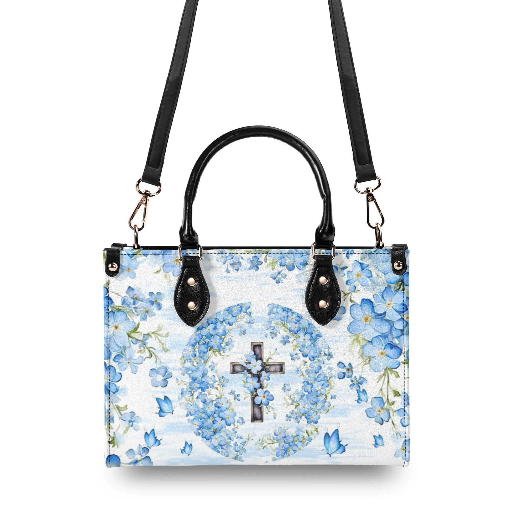 Cross Flowers Leather Handbag - Tlnt0407244