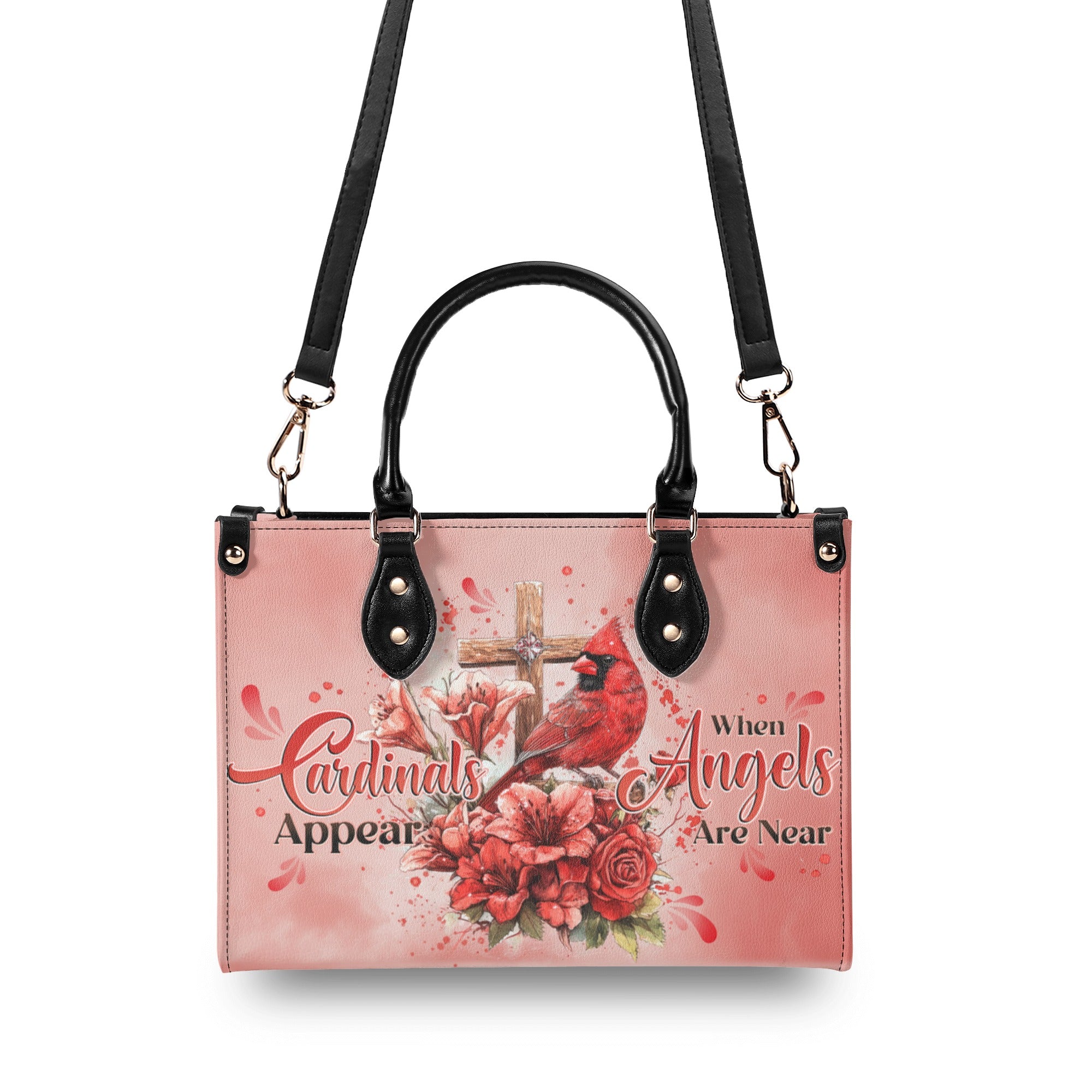 Personalized When Cardinals Appear Angels Are Near Leather Handbag - Tytd3112242