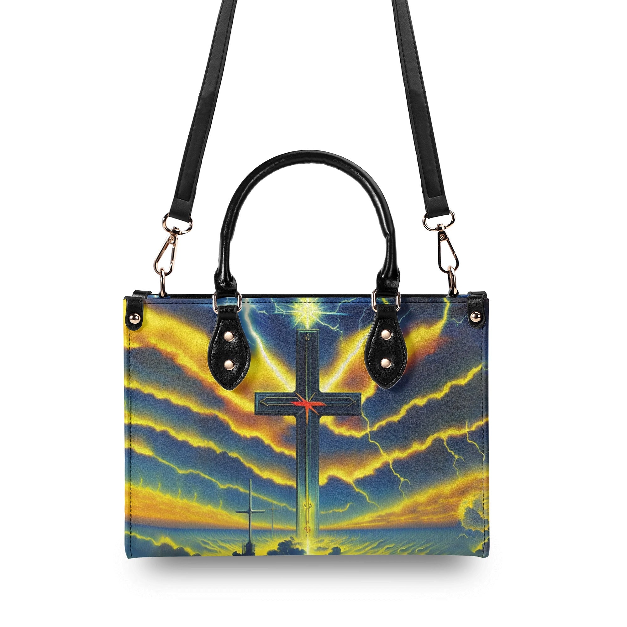 Glowing Cross Leather Handbag - Yhln2012244