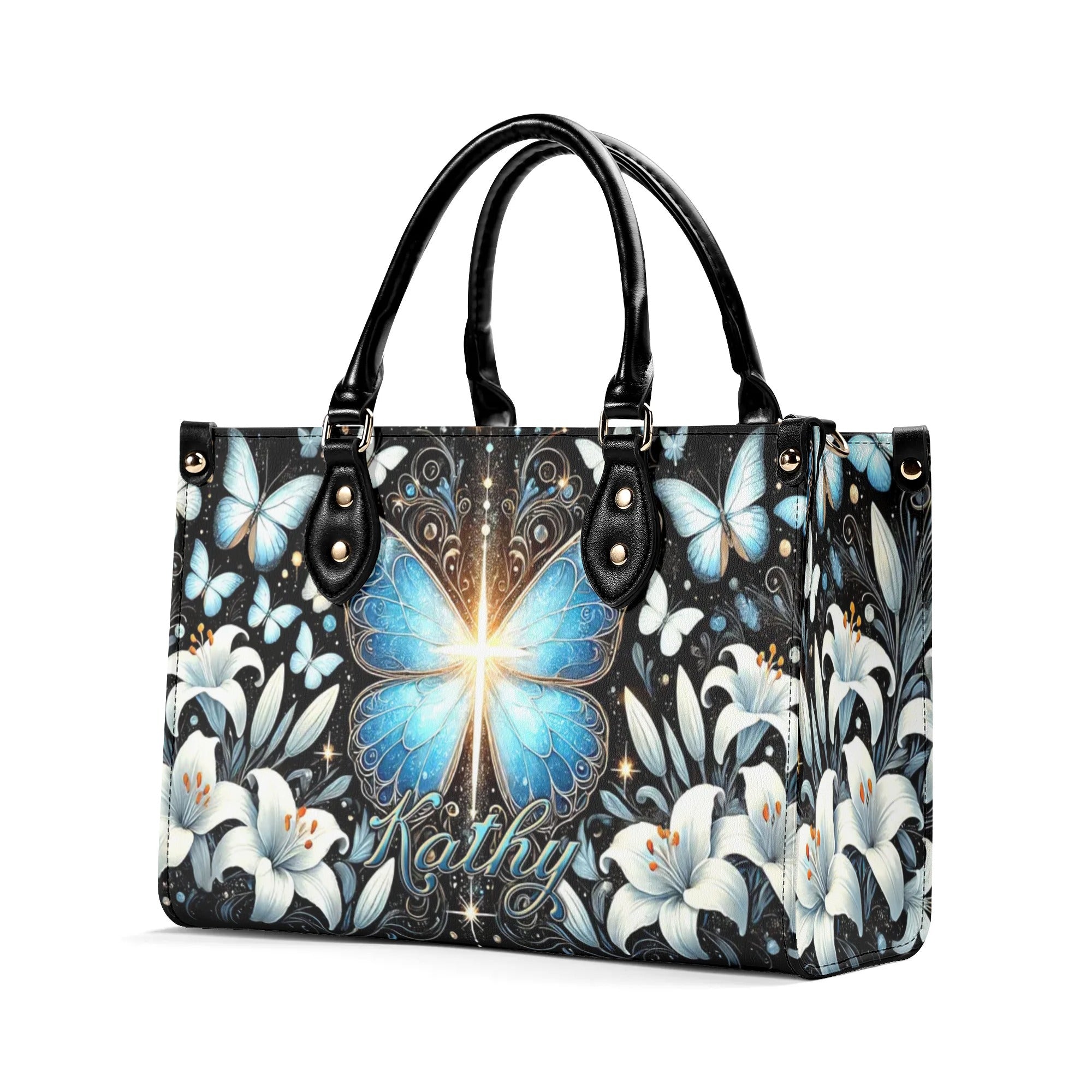 Cross Butterfly Lily Leather Handbag - Tltr1308244