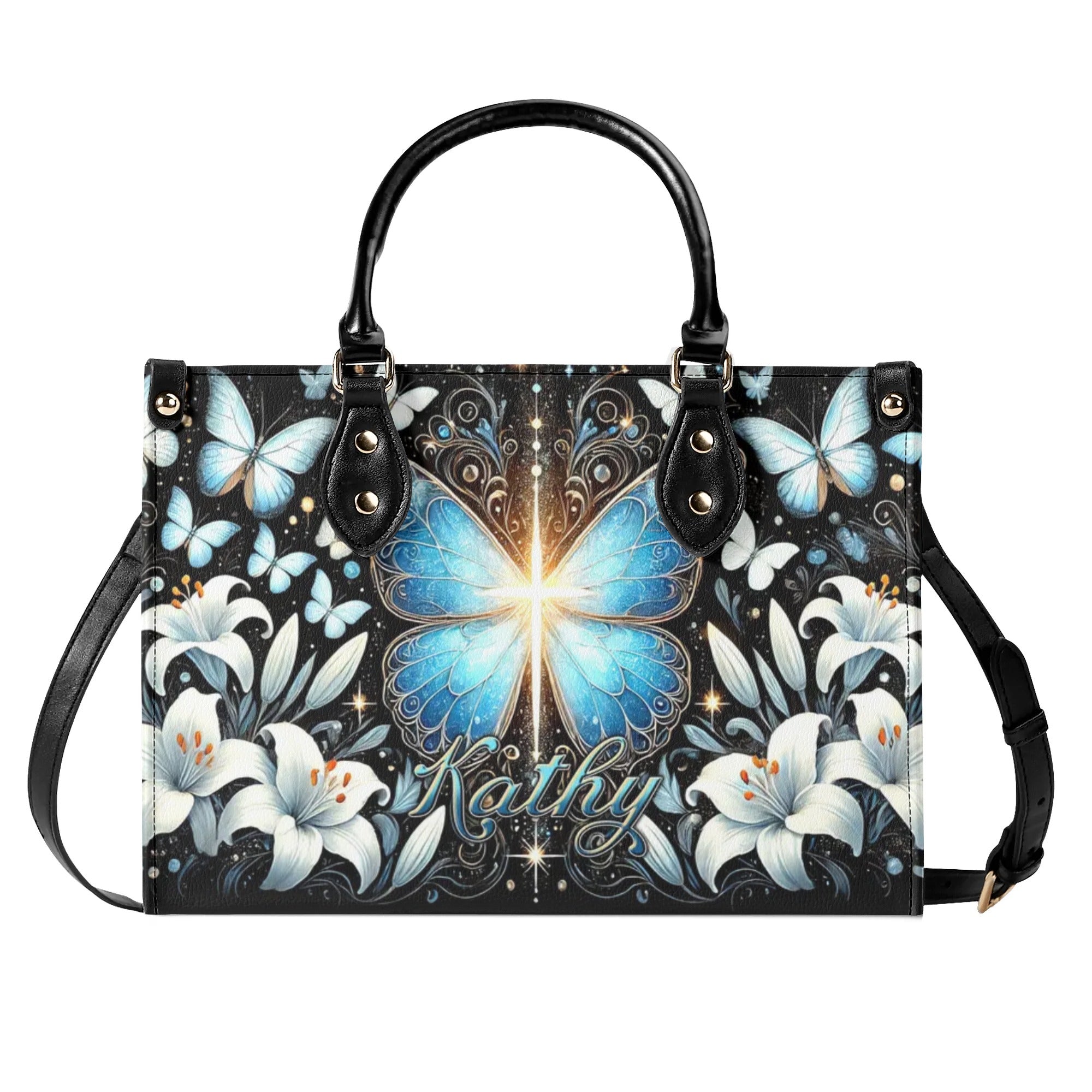 Cross Butterfly Lily Leather Handbag - Tltr1308244