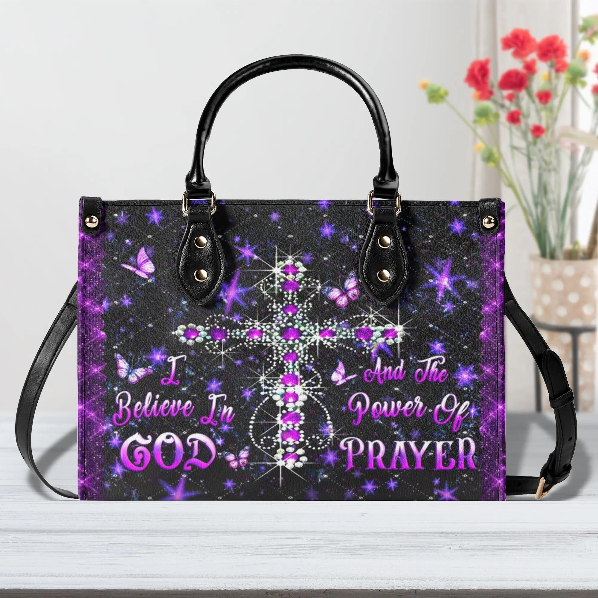 I Believe In God Leather Handbag - Yhlt3107244