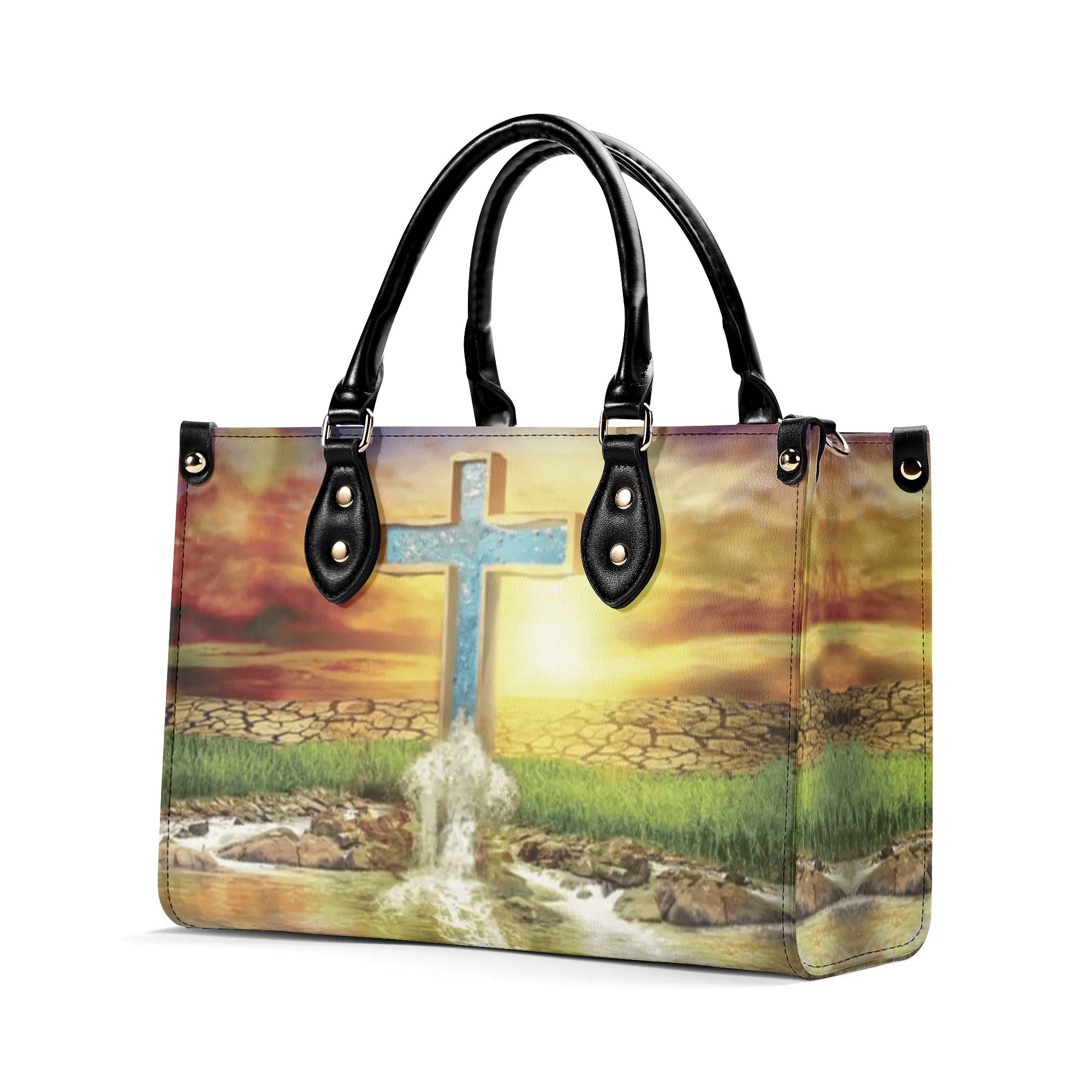 Cross Nature Scene Leather Handbag - Yhdu1009244