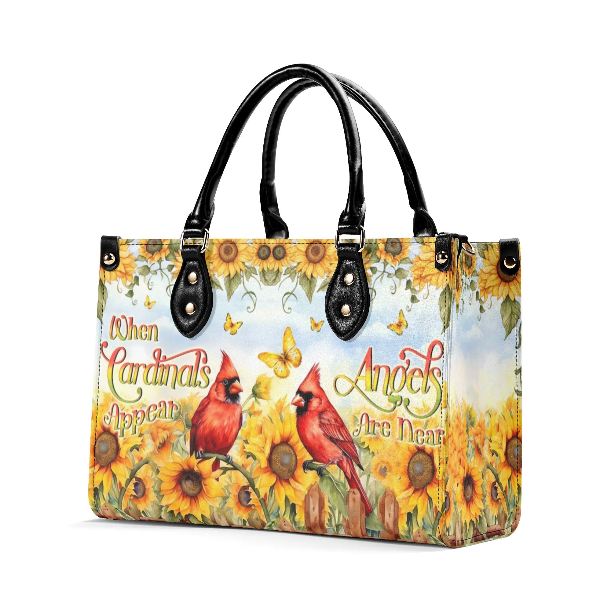 When Cardinals Appear Angels Are Near Leather Handbag - Yhln0506245