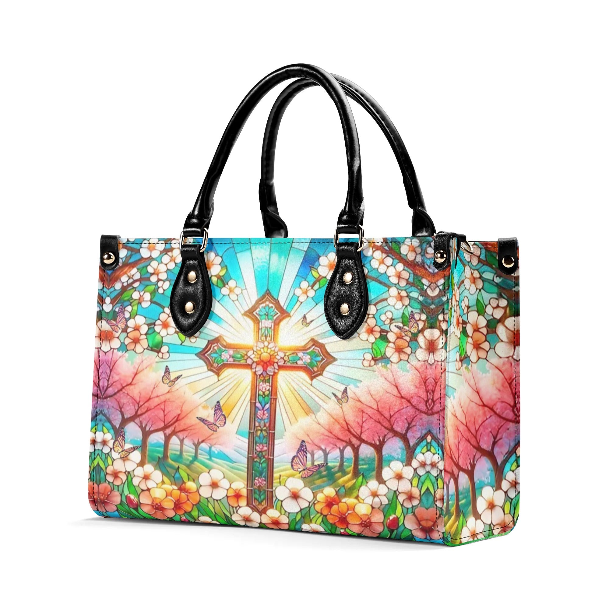 Stained Glass Cross Leather Handbag - Yhlt1706244