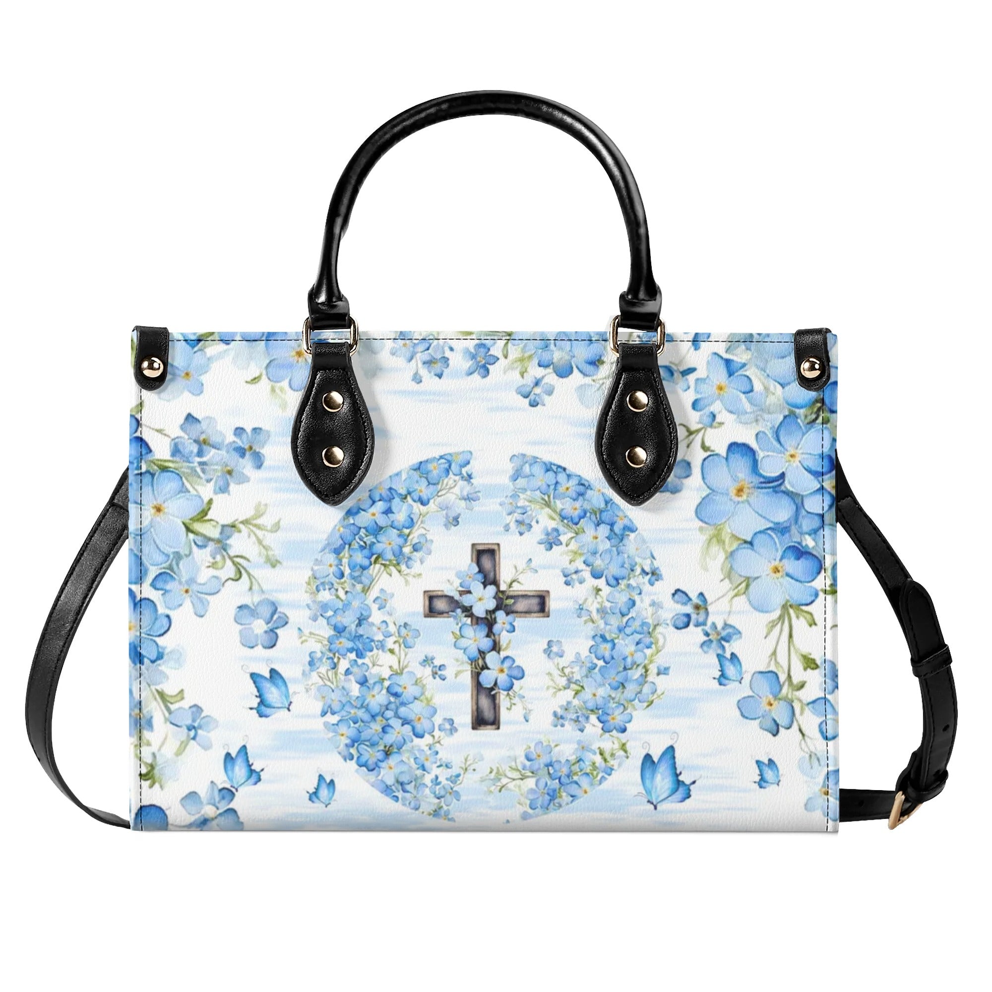 Cross Flowers Leather Handbag - Tlnt0407244