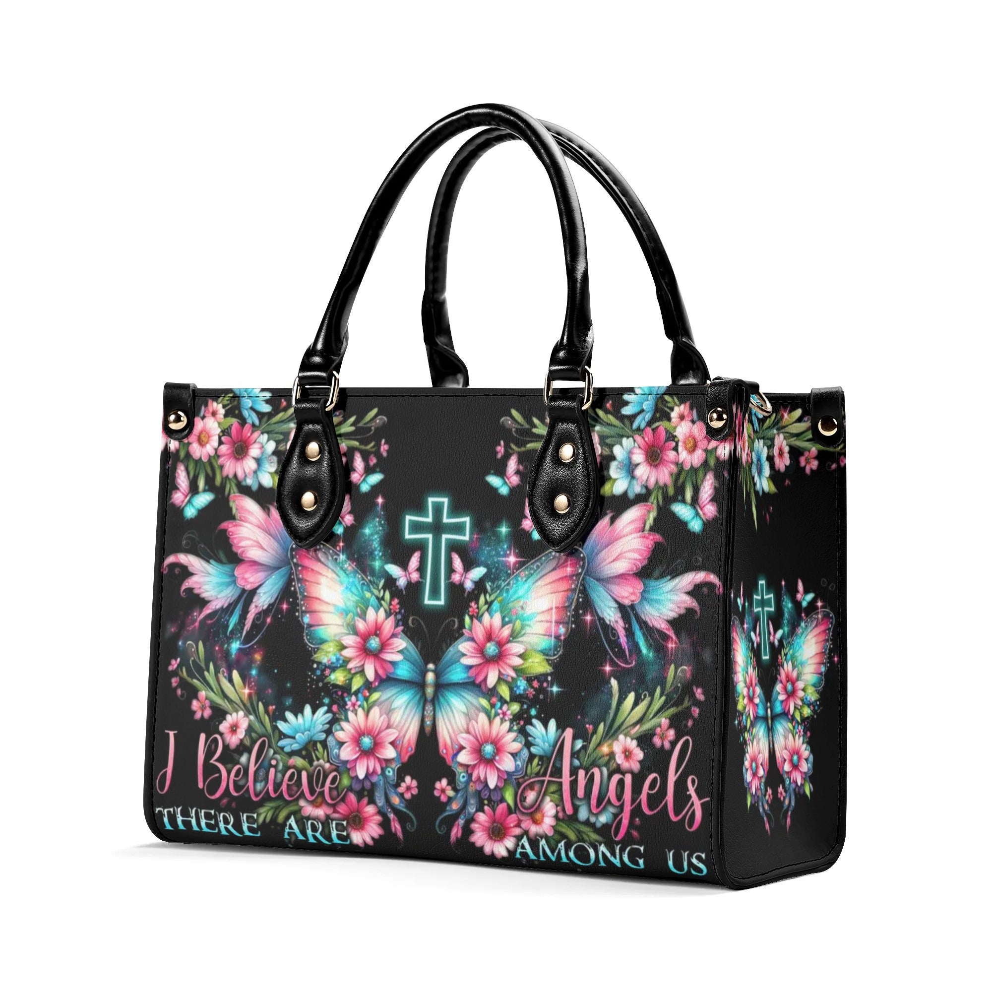 I Believe There Are Angels Among Us Leather Handbag - Tytd1006244