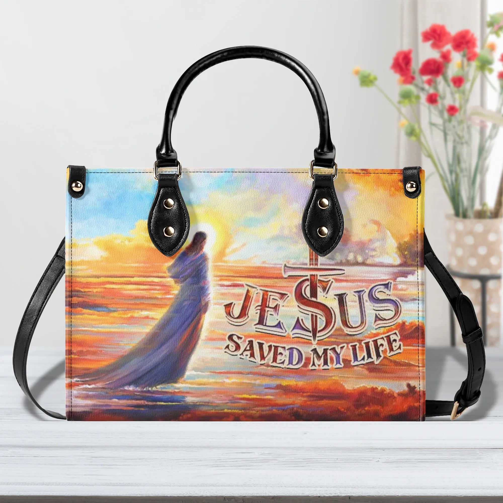 Jesus Saved My Life Leather Handbag - Yhhn2509245