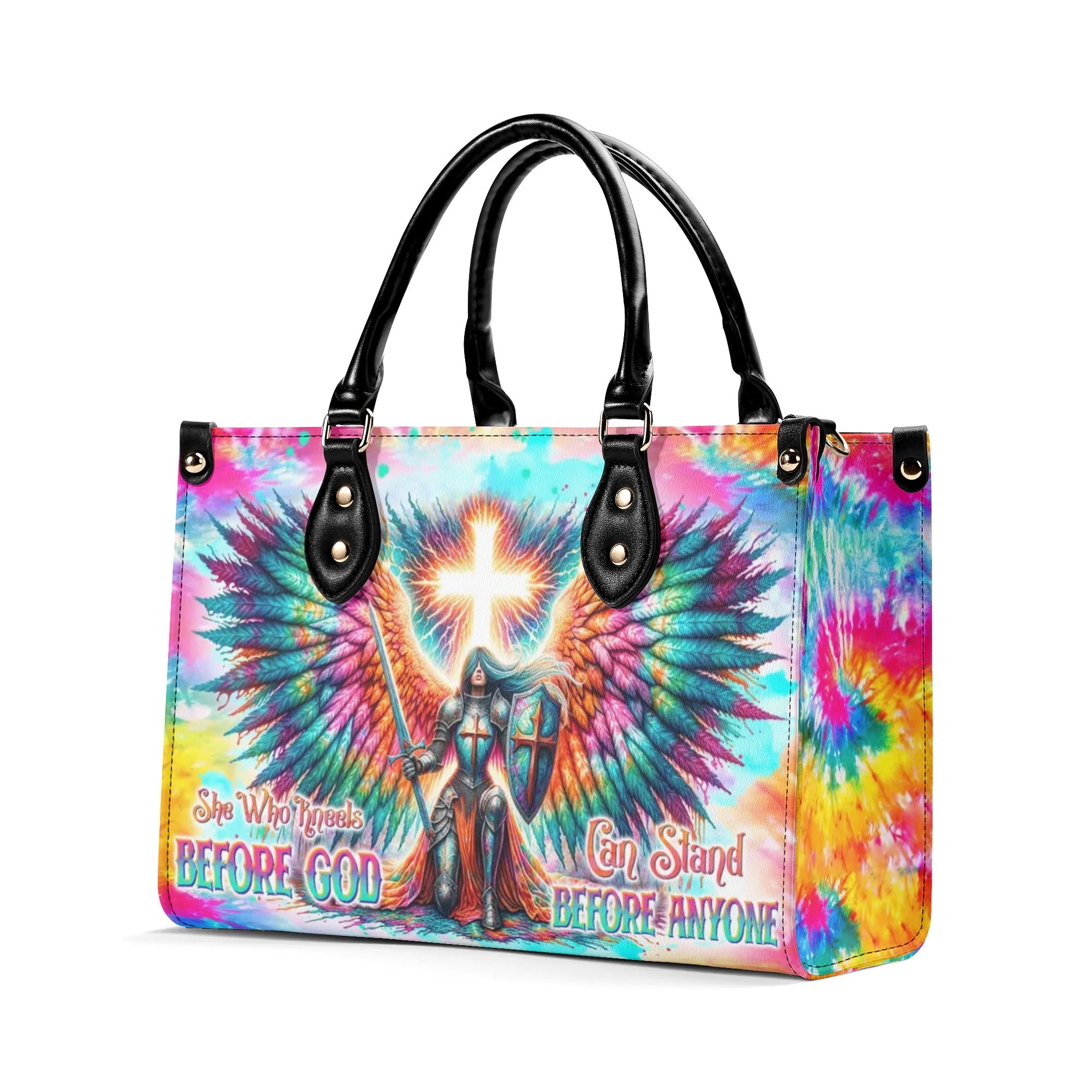 She Who Kneels Before God Warrior Leather Handbag - Tltw2905246