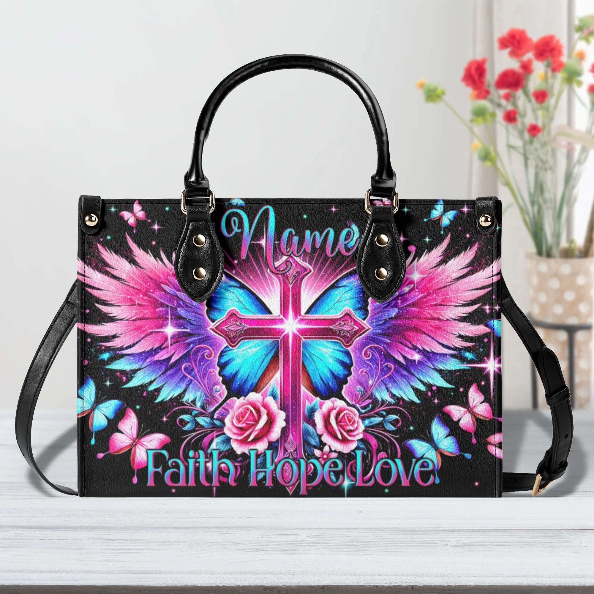 Faith Hope Love Leather Handbag - Tytm0207243