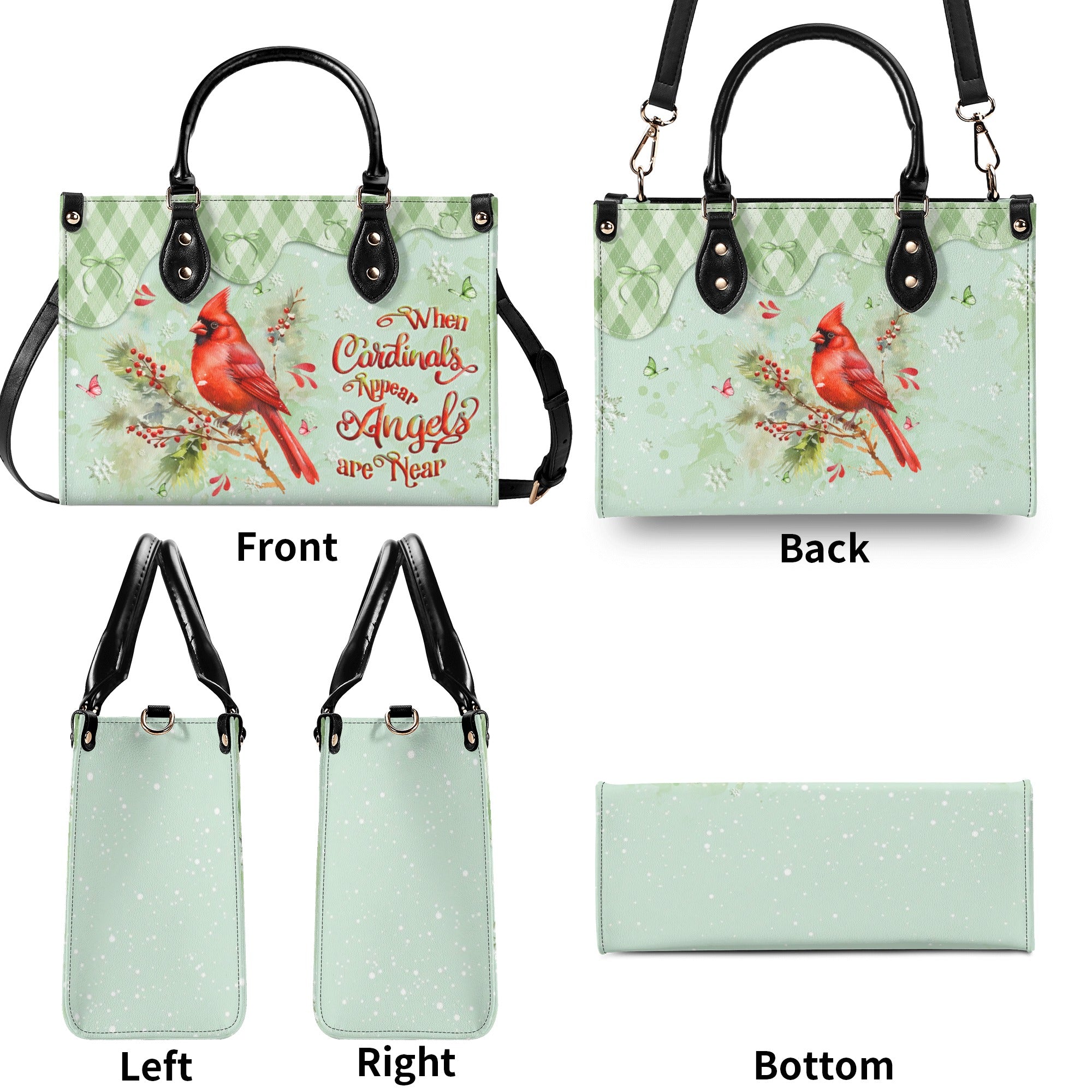 When Cardinals Appear Angels Are Near Leather Handbag - Yhlt2510244