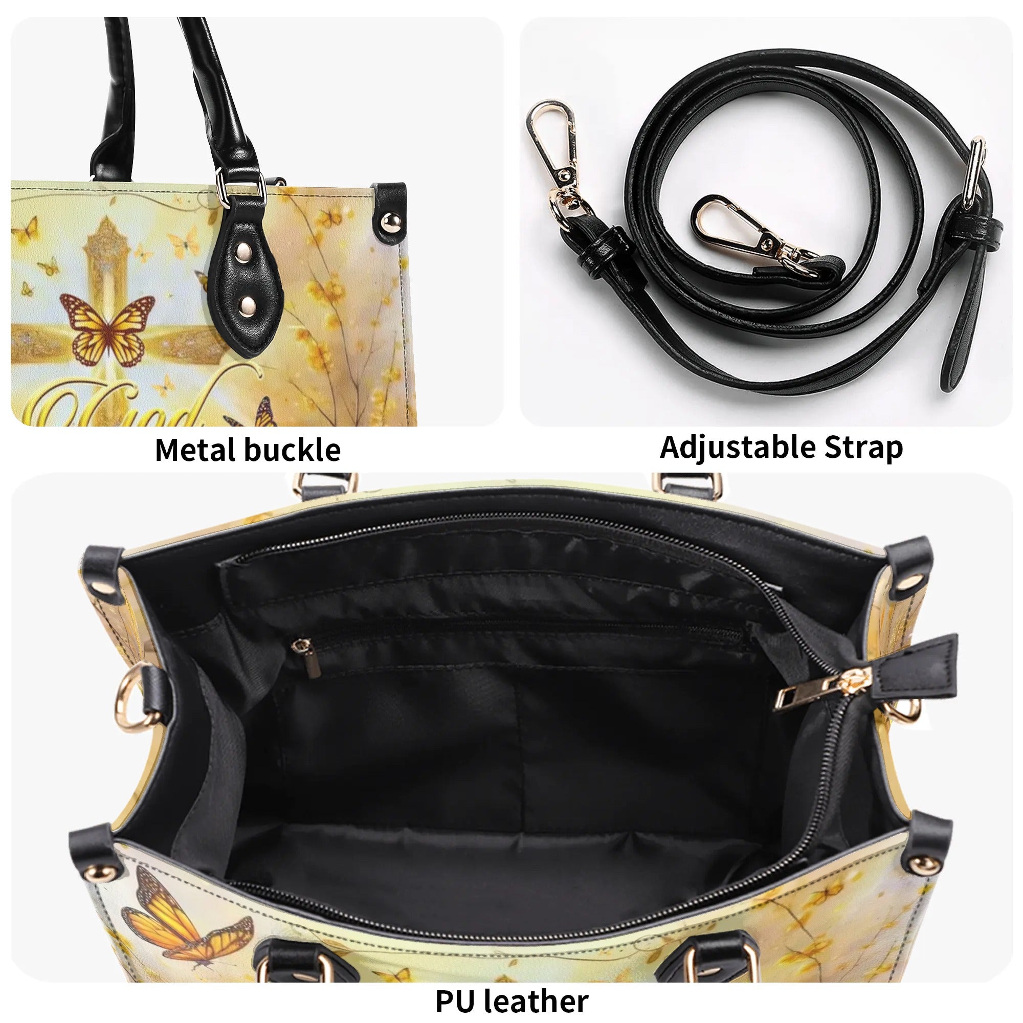 When God Steps In Miracles Happen Leather Handbag - Yhhg0606243