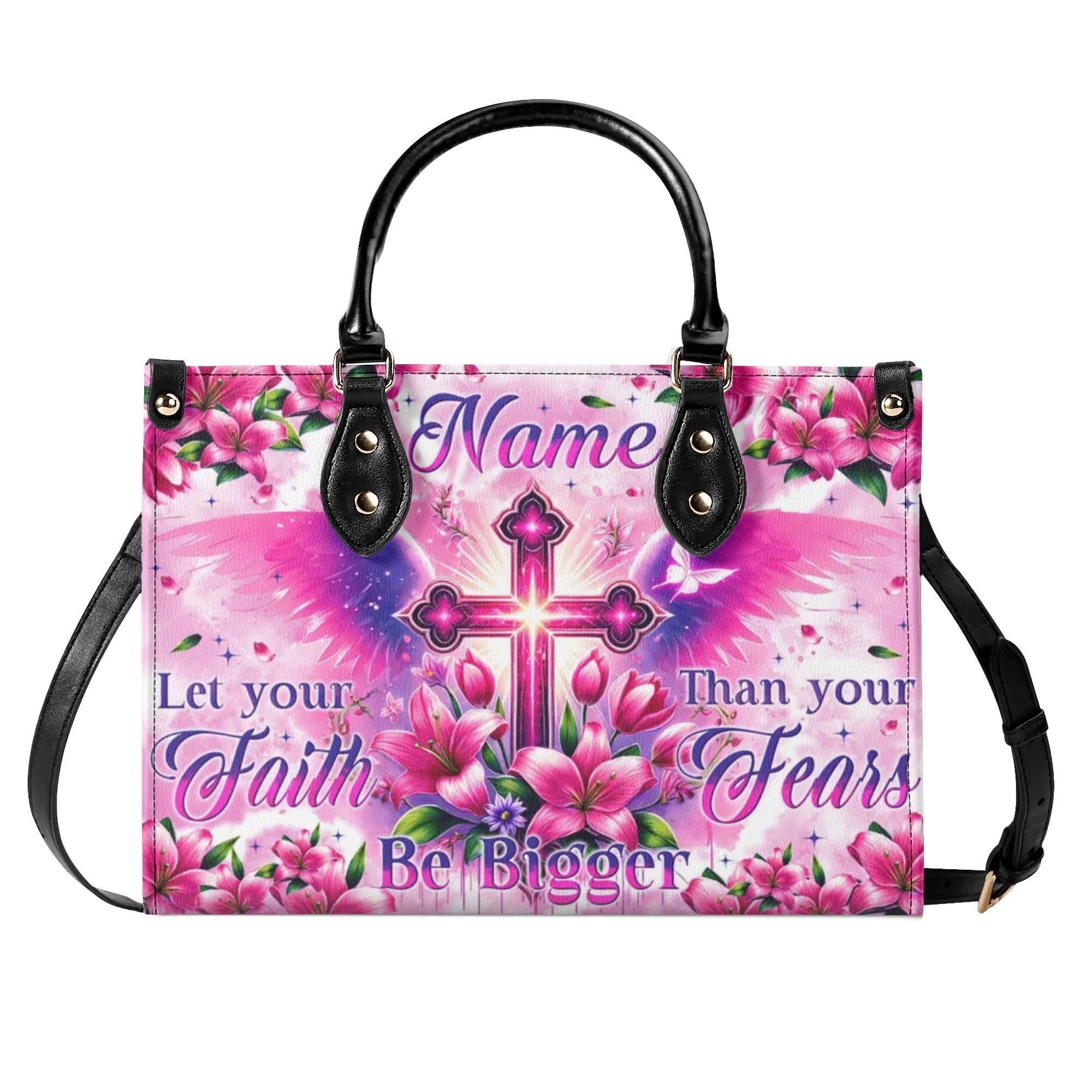 Let Your Faith Be Bigger Than Your Fear Leather Handbag - Tytm1906241