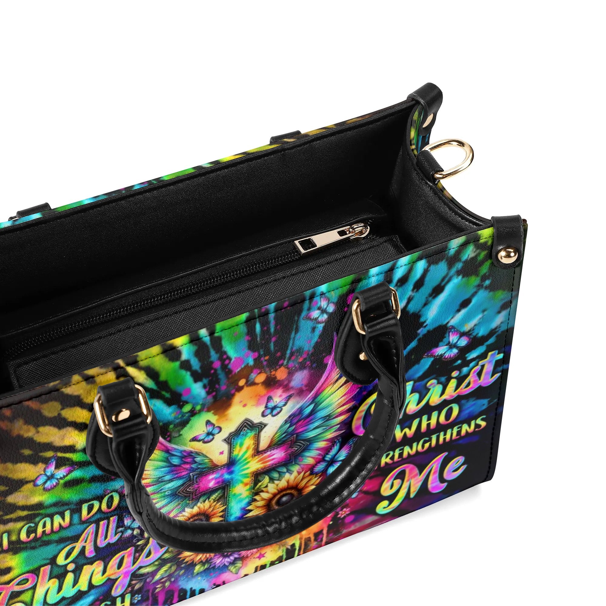 I Can Do All Things Cross Tie Dye Leather Handbag - Tltw2106242