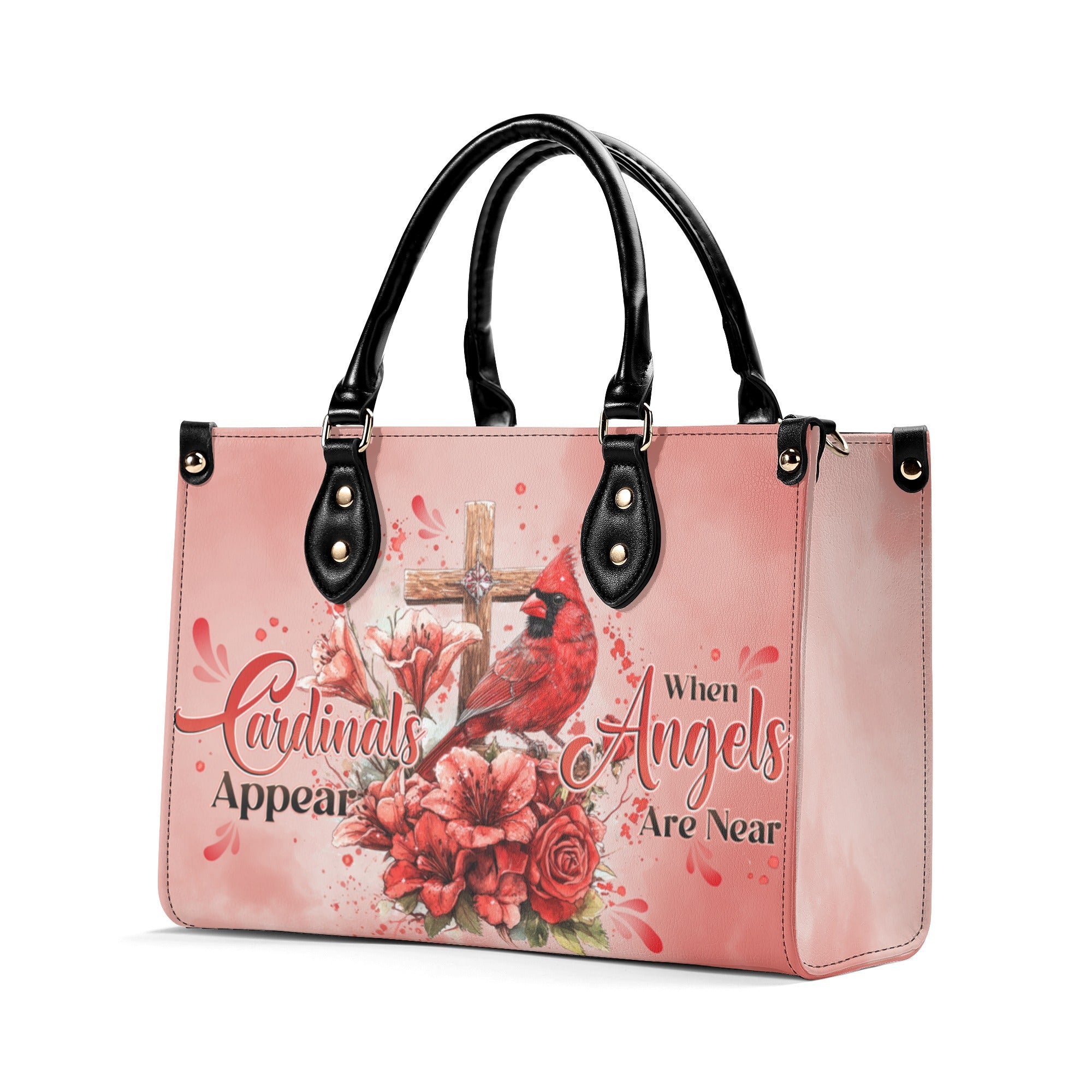 Personalized When Cardinals Appear Angels Are Near Leather Handbag - Tytd3112242