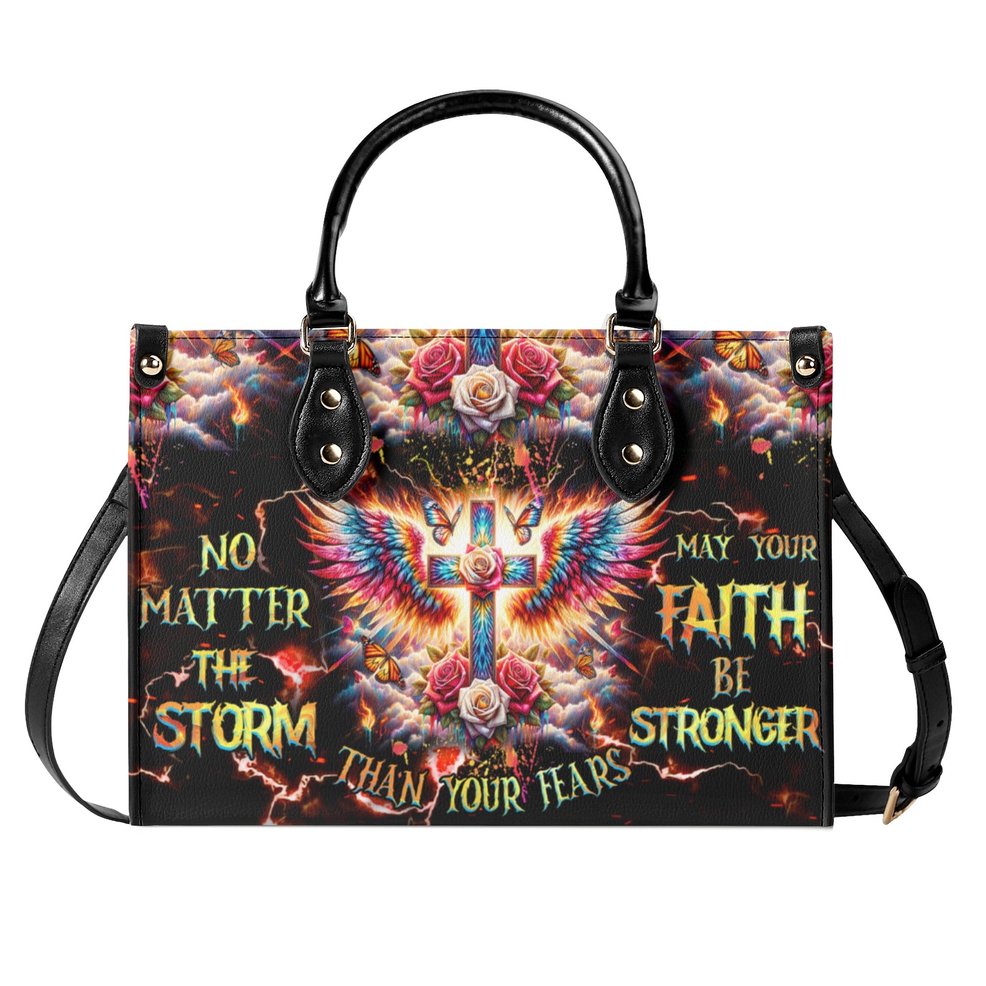 Cross Wings Tie Dye Leather Handbag -  Tlnz0810241