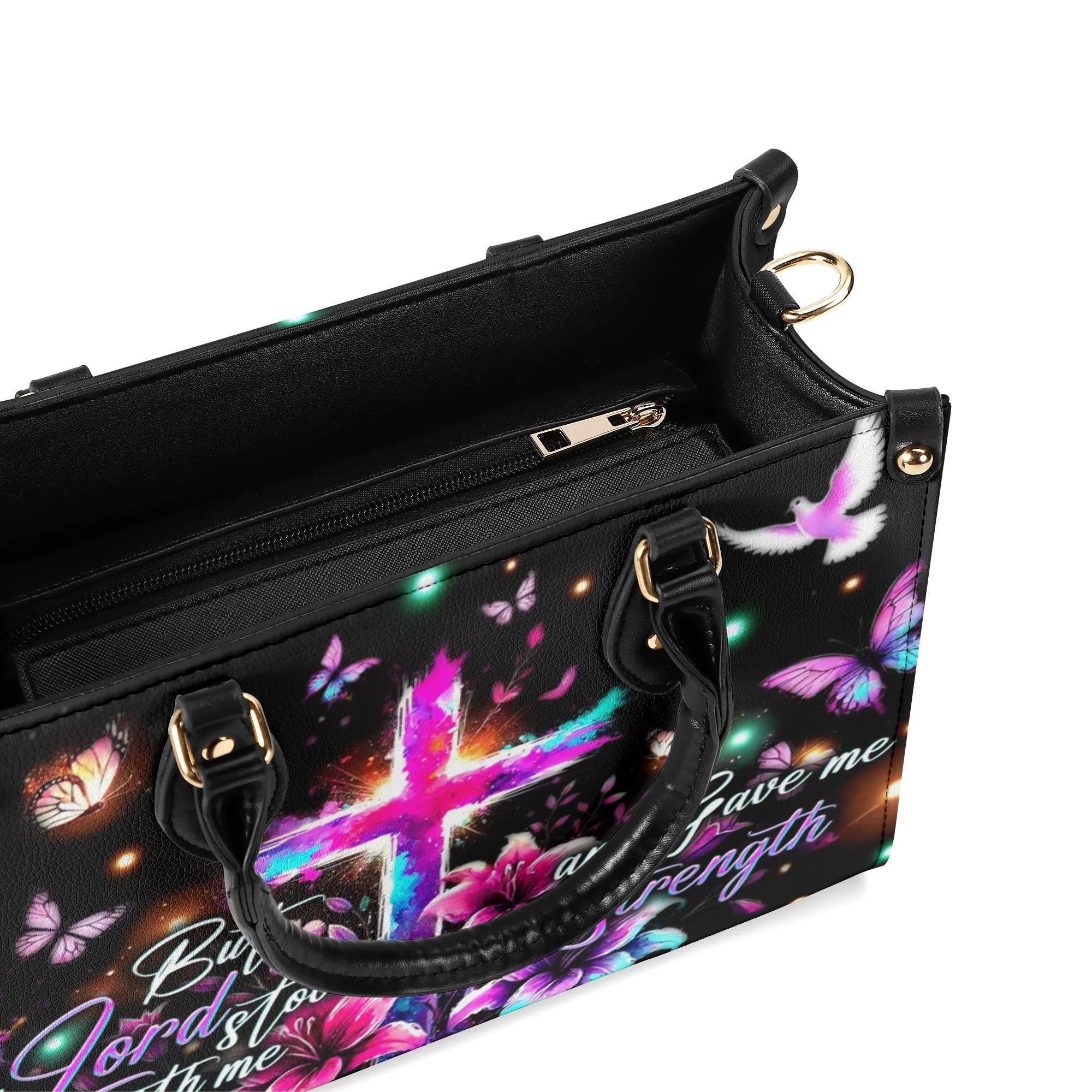 But The Lord Stood With Me Leather Handbag - Tytd2607242