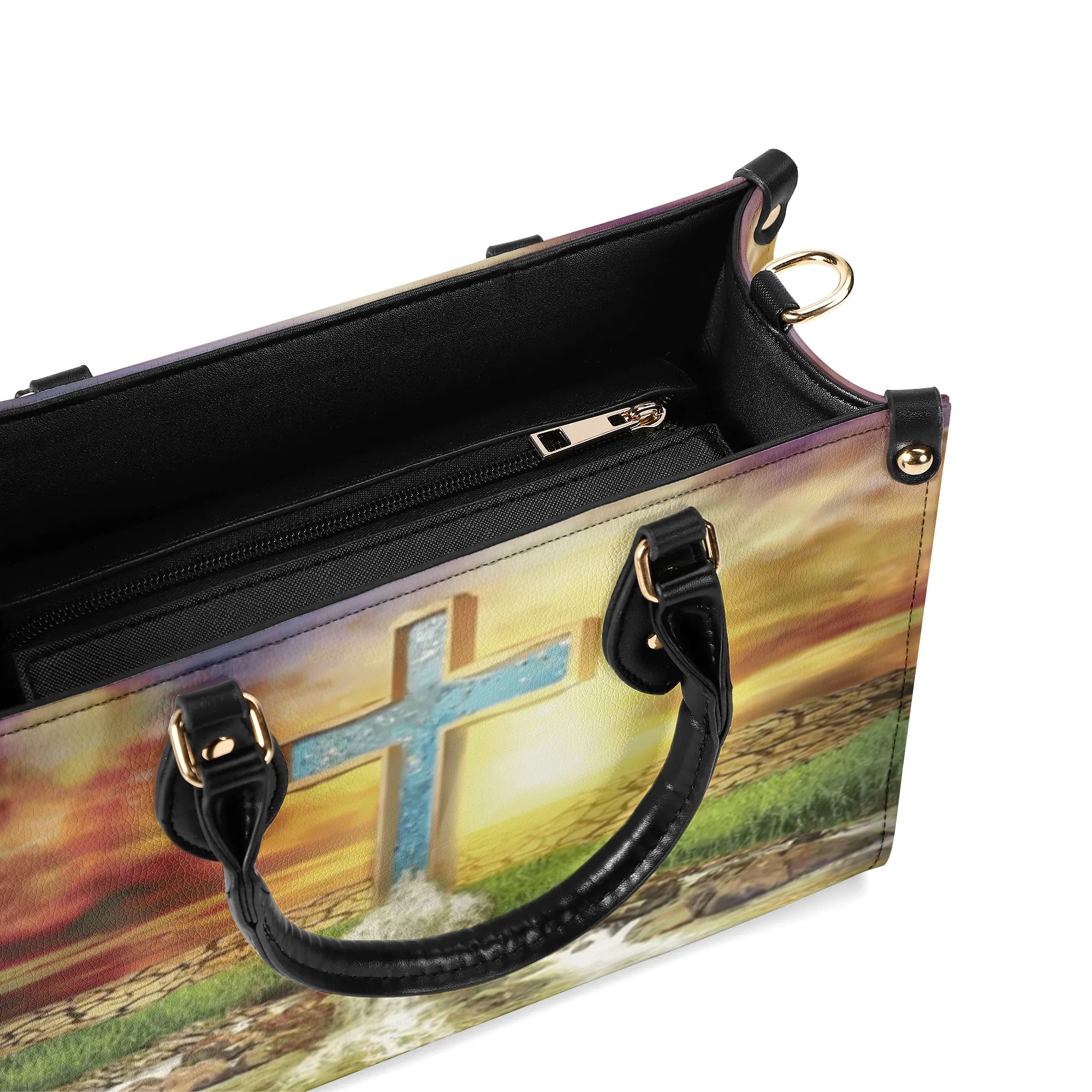 Cross Nature Scene Leather Handbag - Yhdu1009244