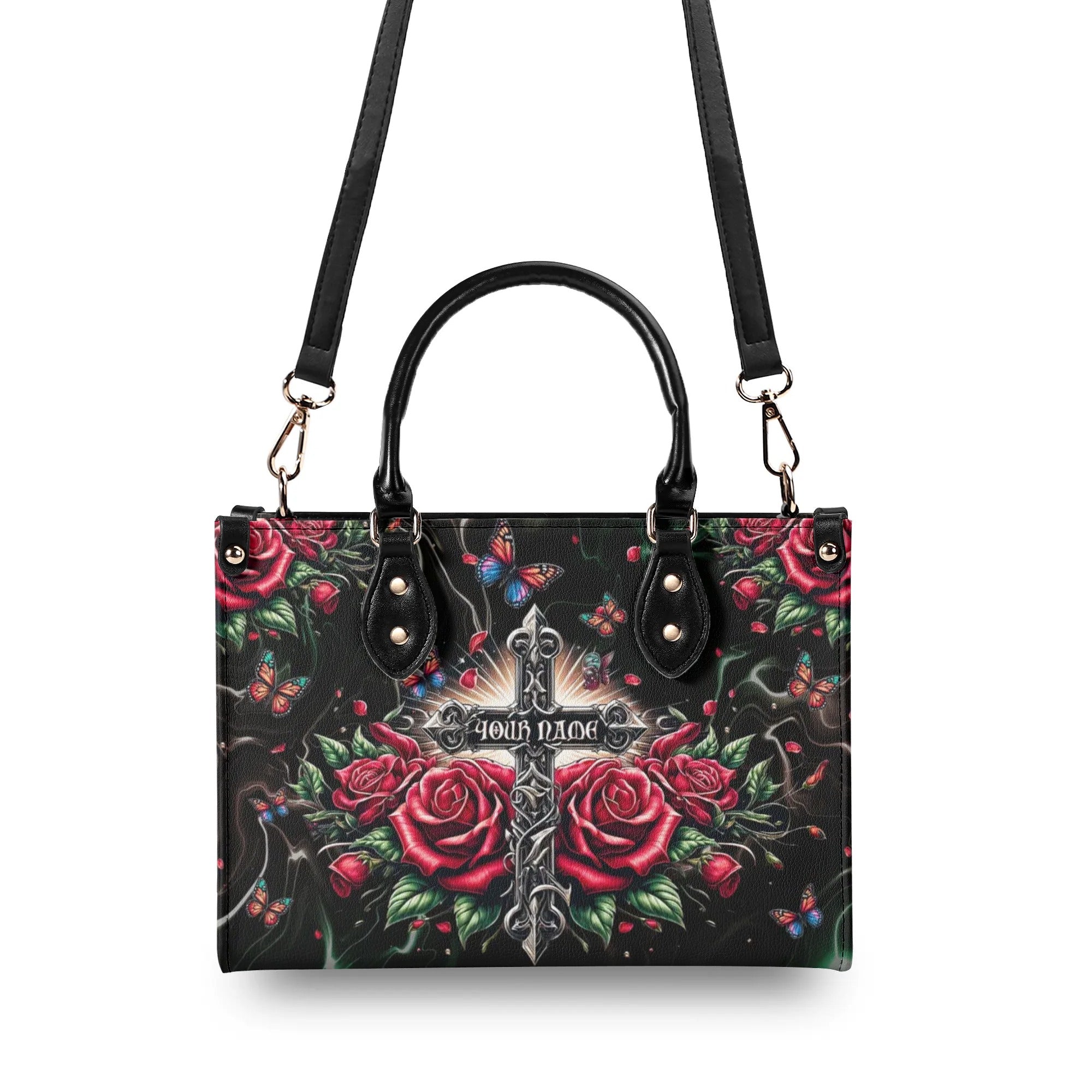 Cross Red Rose Leather Handbag - Tlpq1408244