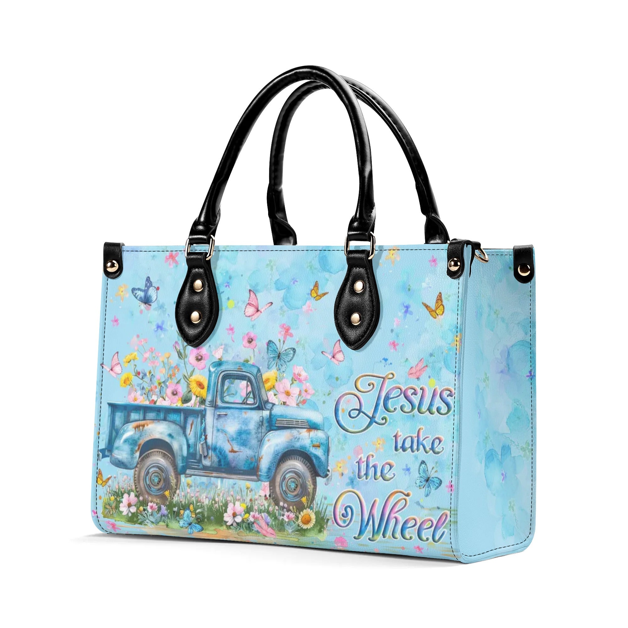 Jesus Take The Wheel Leather Handbag - Yhlt1908244