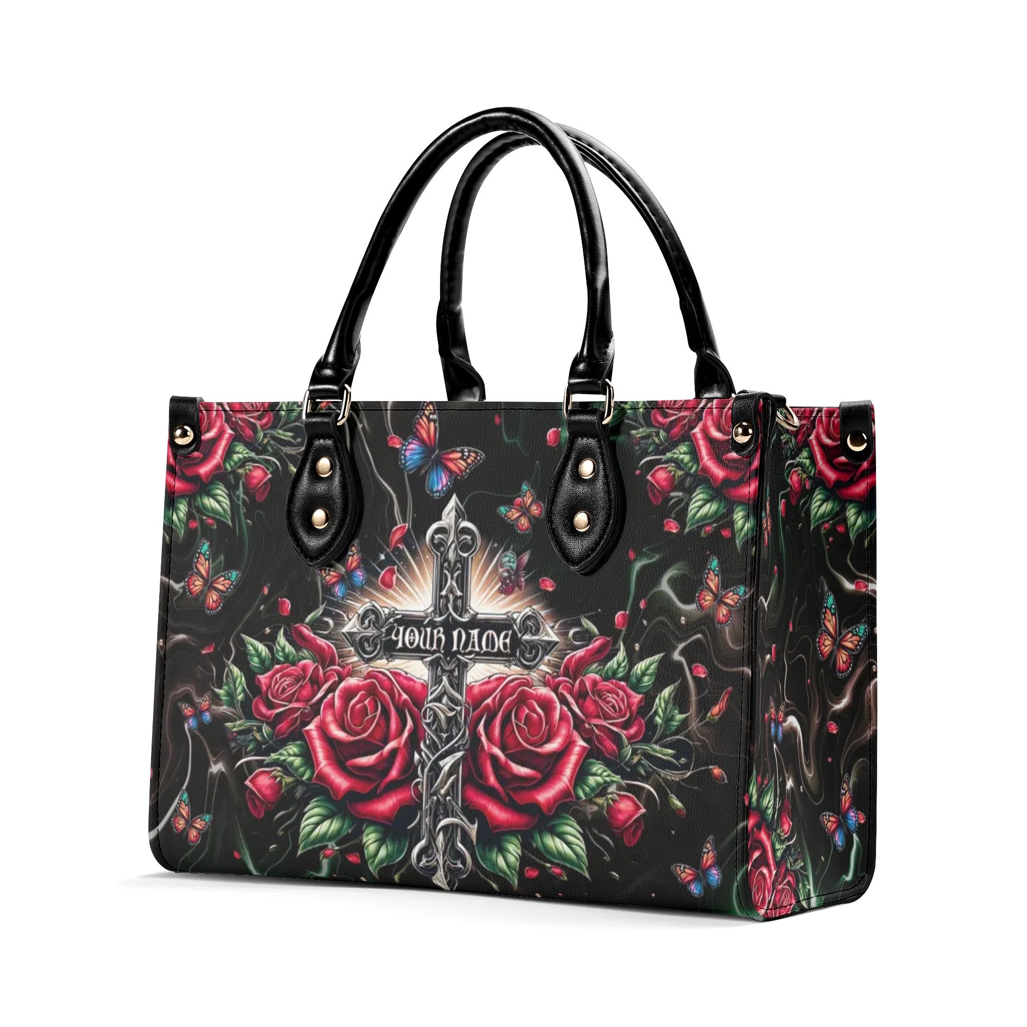 Cross Red Rose Leather Handbag - Tlpq1408244