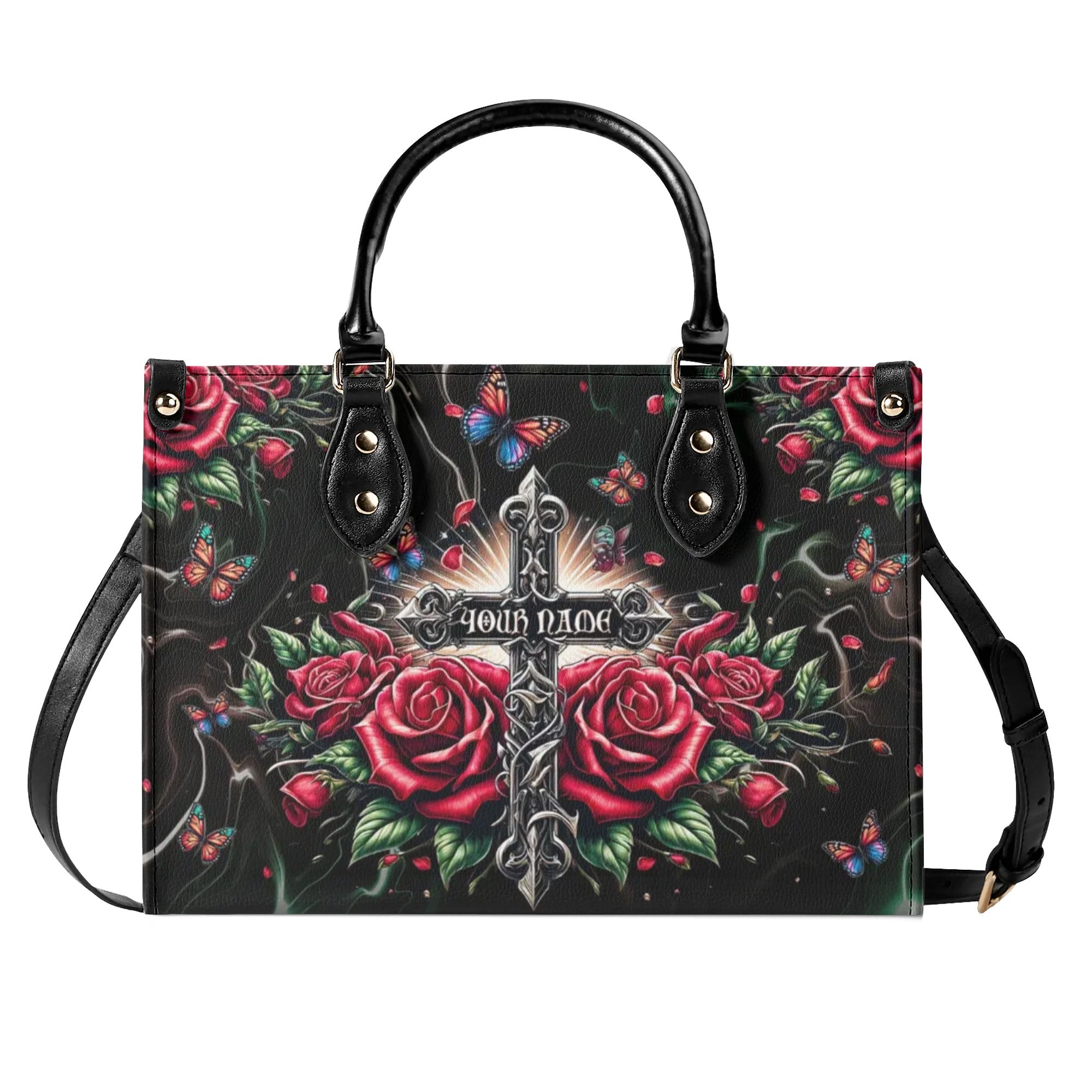 Cross Red Rose Leather Handbag - Tlpq1408244