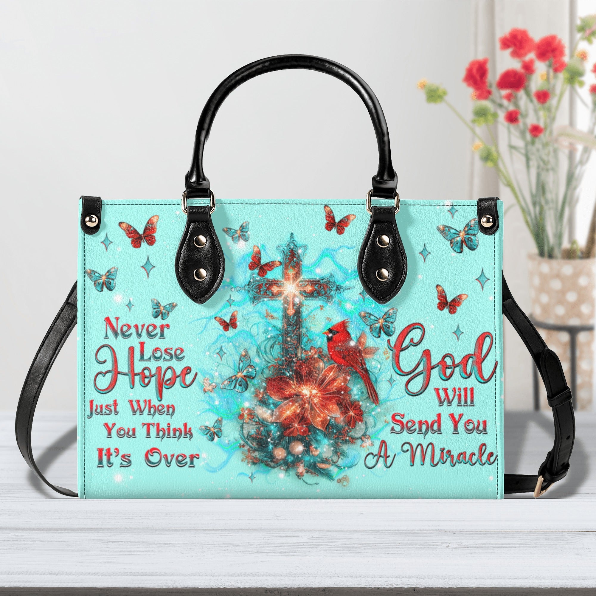 God Will Send You A Miracle Cardinal Leather Handbag  - Tlnz2412245