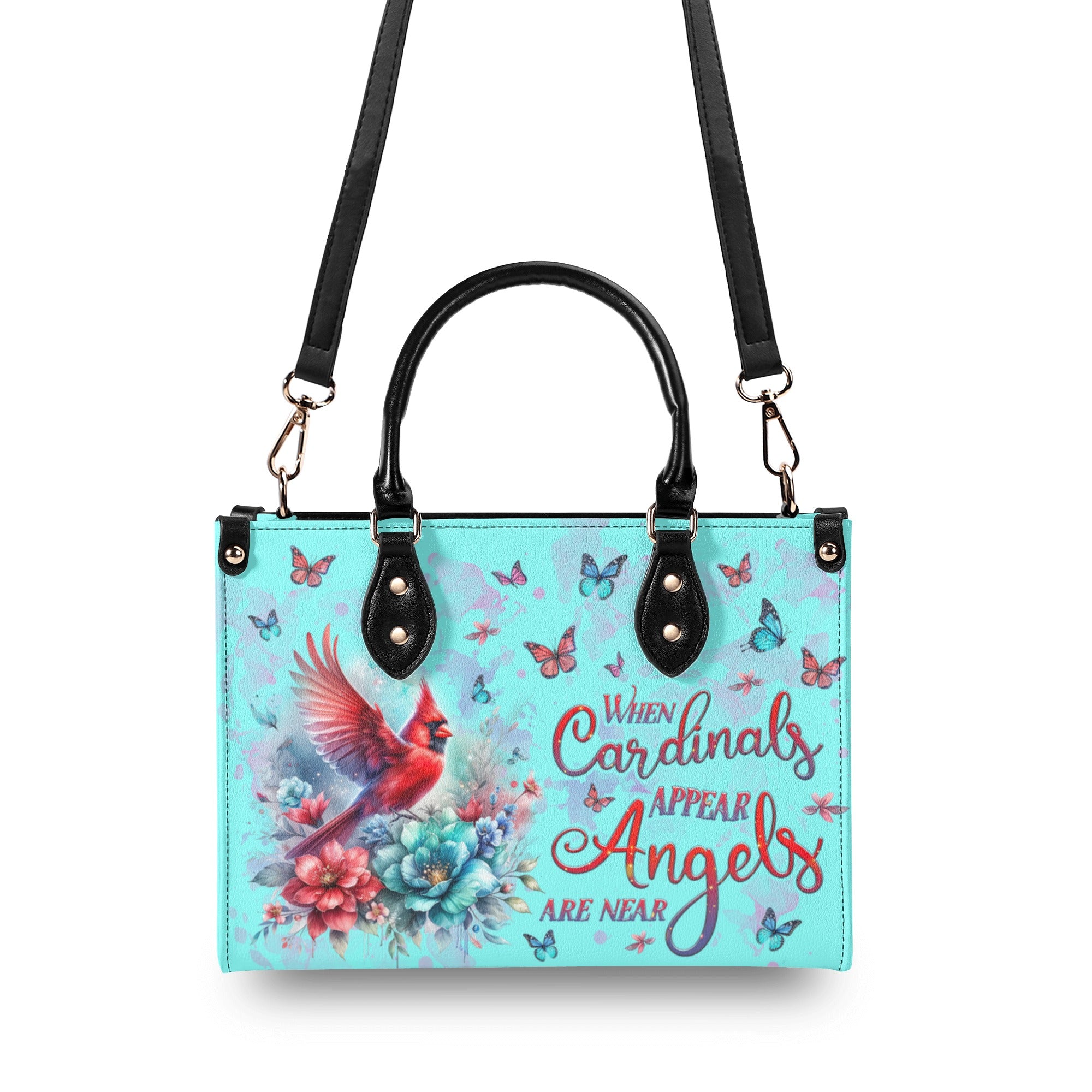 When Cardinals Appear Angels Are Near  Leather Handbag -  Tlnz0710241