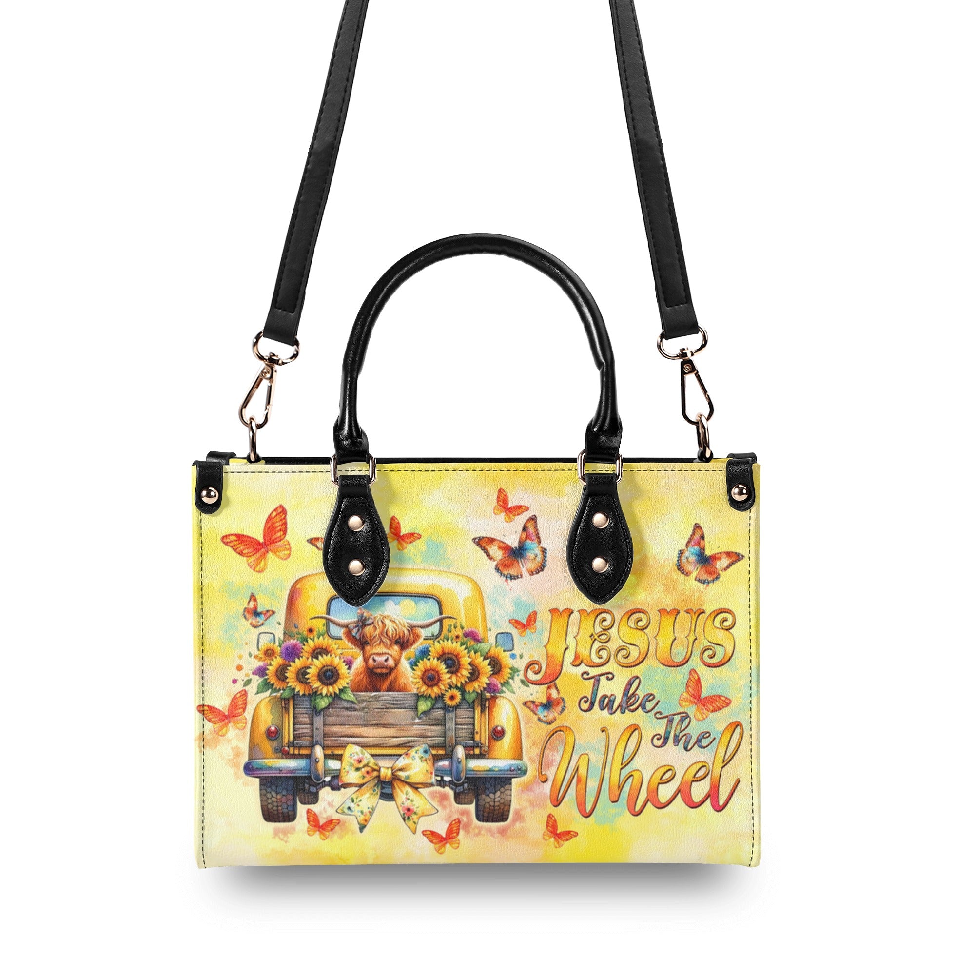 Jesus Take The Wheel  Leather Handbag  - Tltw2312244