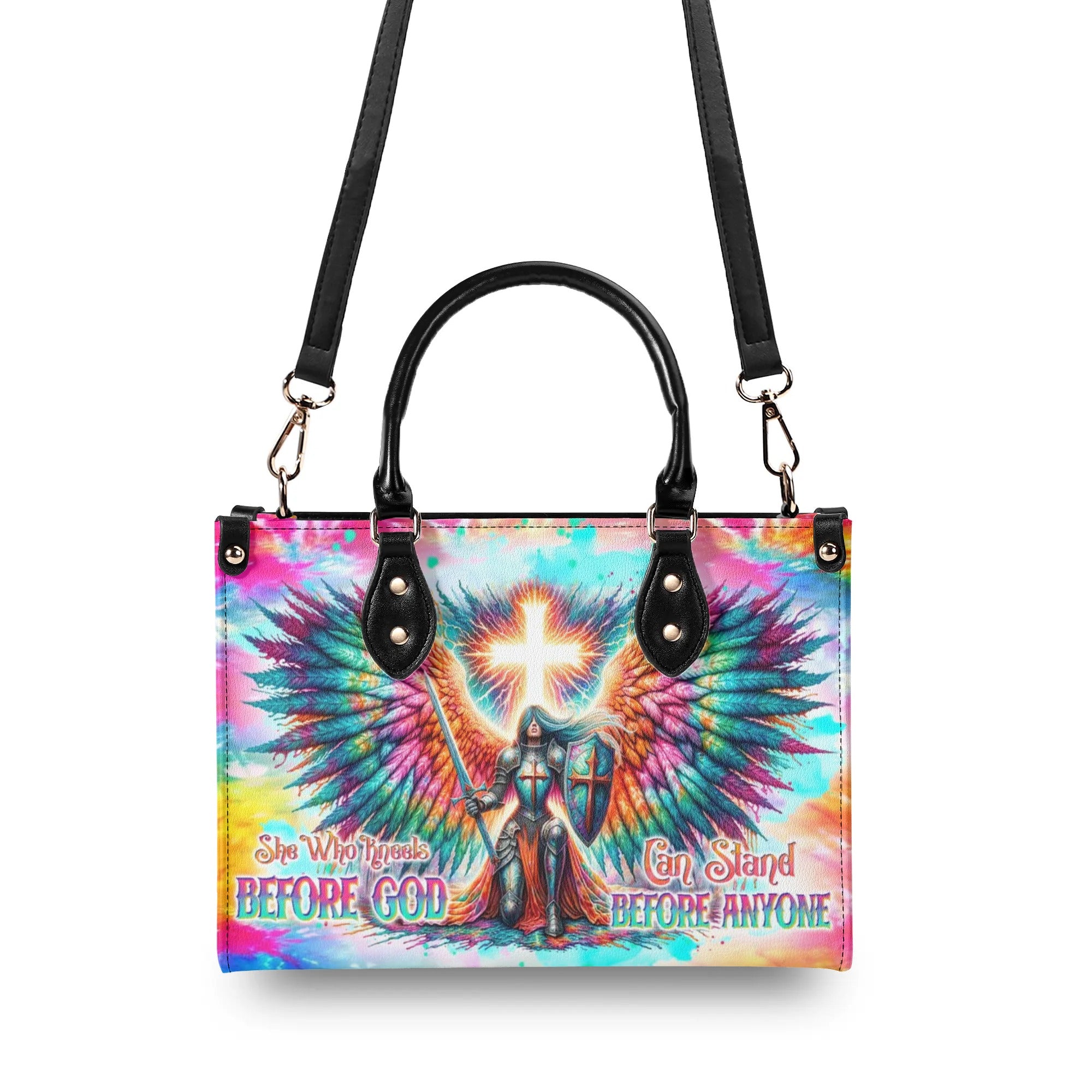 She Who Kneels Before God Warrior Leather Handbag - Tltw2905246