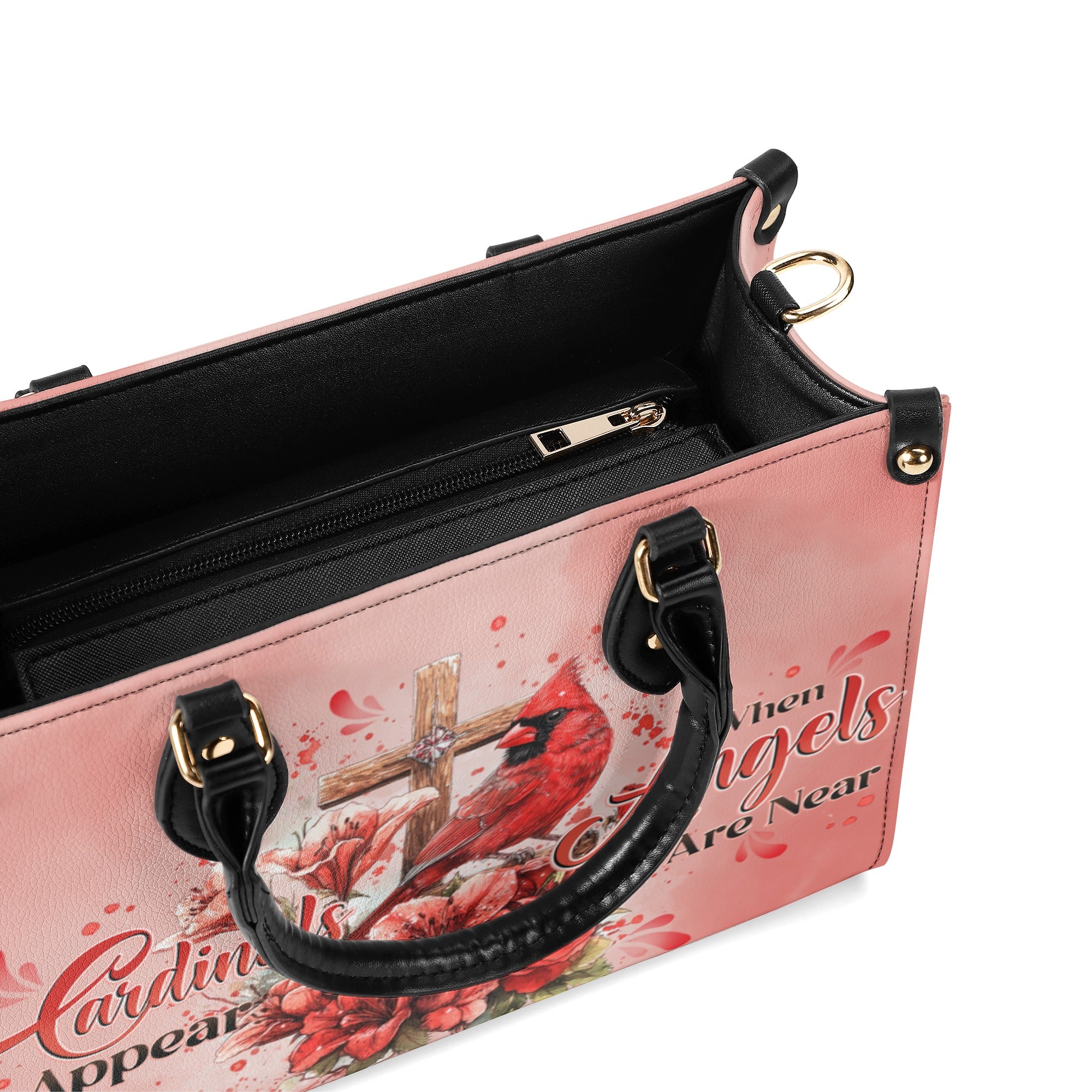 Personalized When Cardinals Appear Angels Are Near Leather Handbag - Tytd3112242