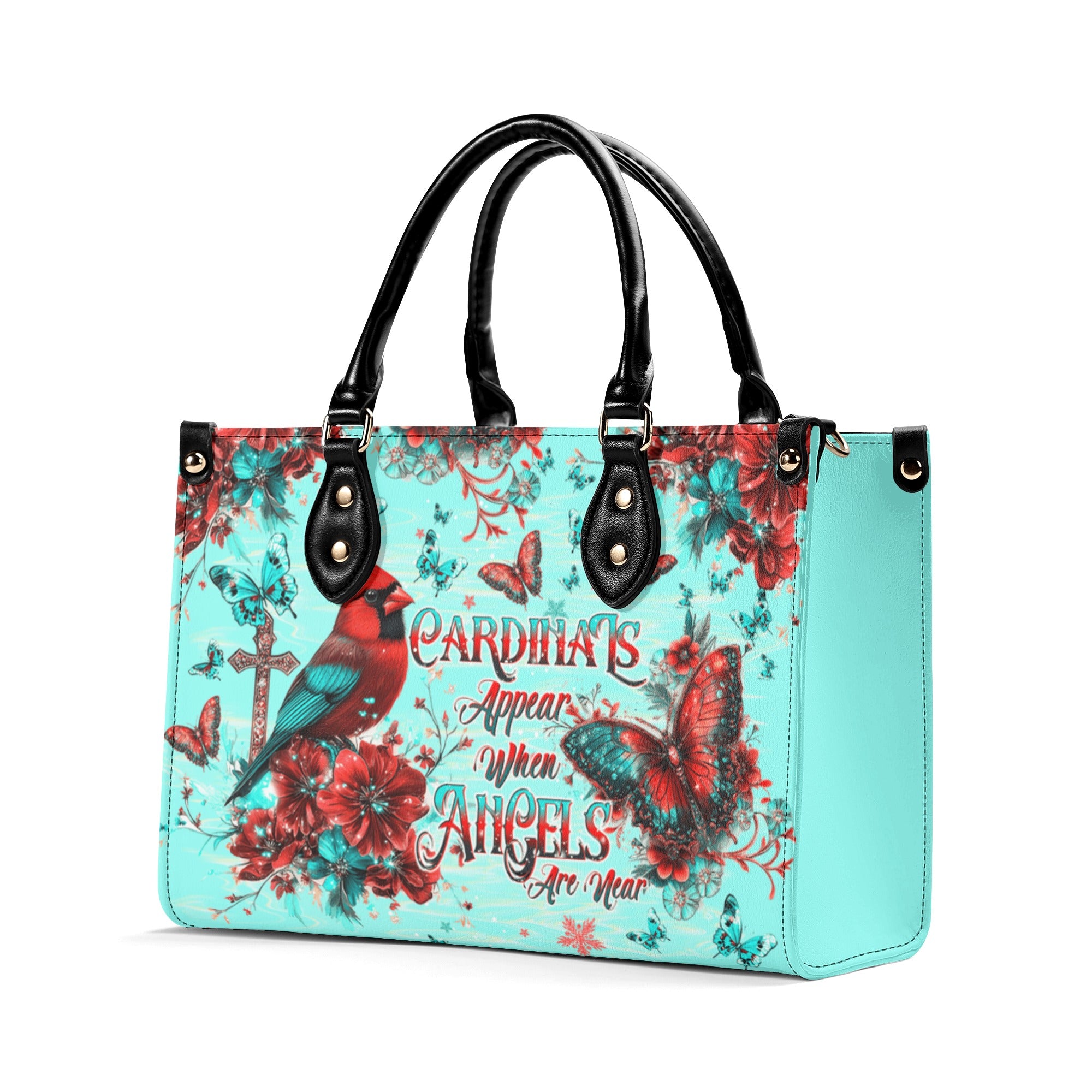 When Cardinals Appear Angels Are Near Leather Handbag  - Tltw1212245