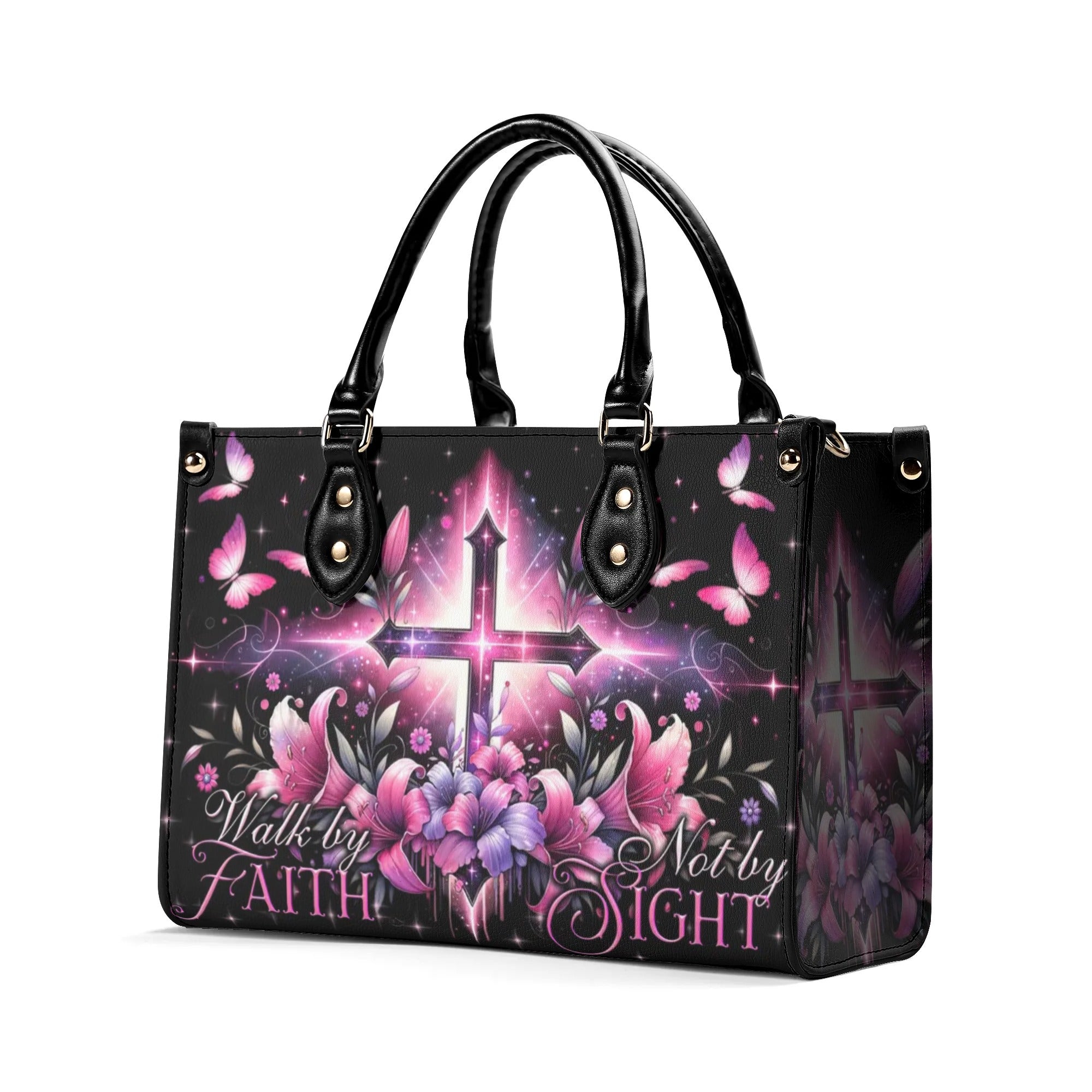 Walk By Faith Not By Sight Leather Handbag - Tytd3105243