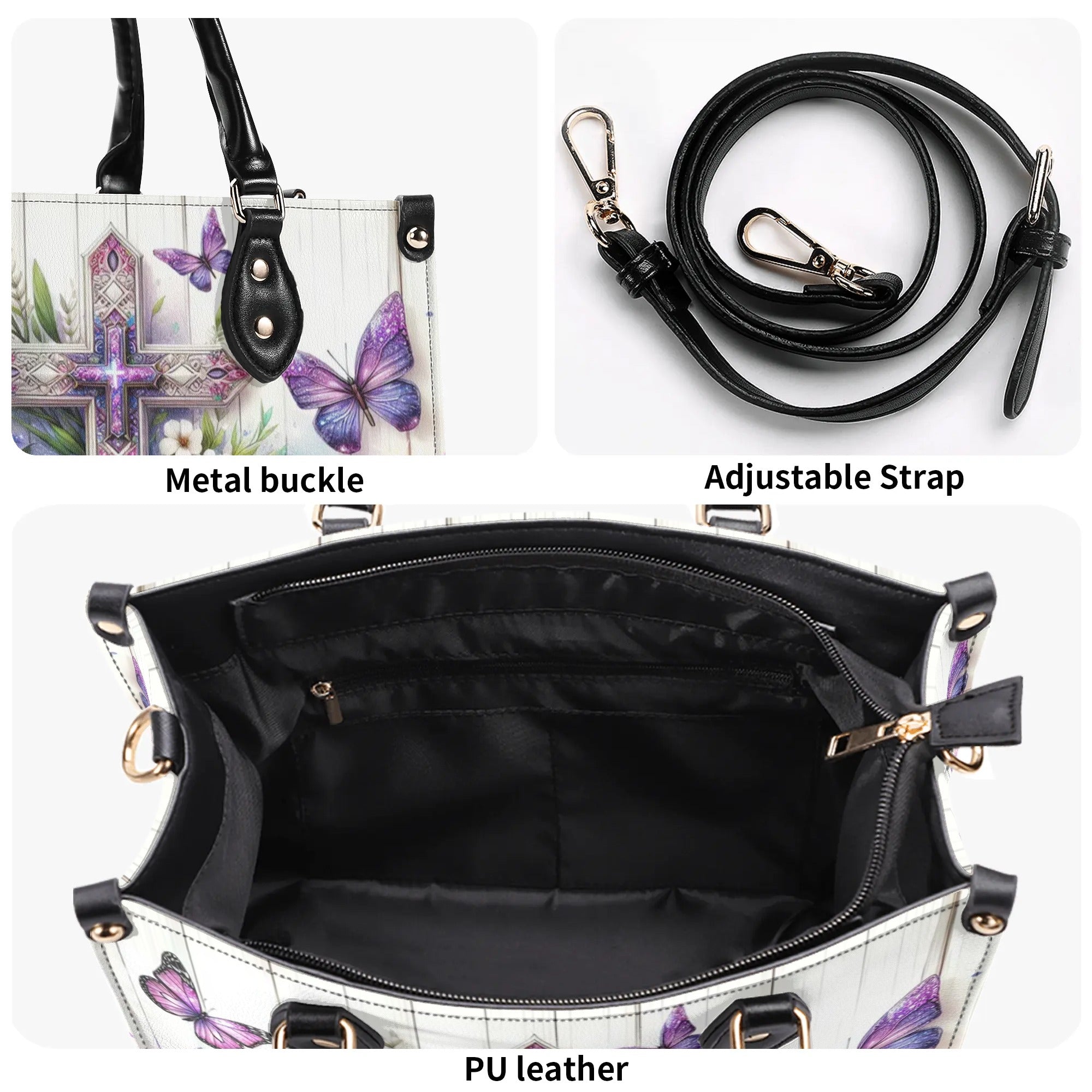 Cross Lilies Leather Handbag - Yhkd0606241