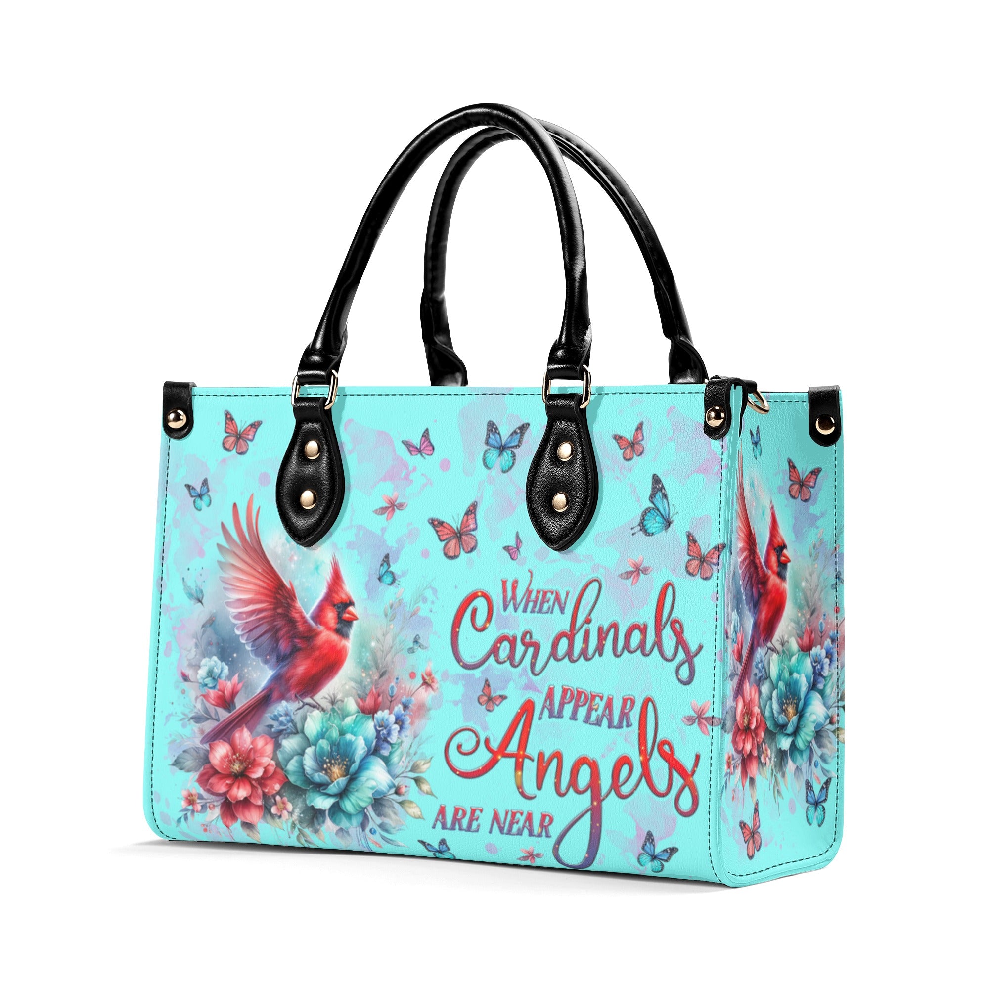 When Cardinals Appear Angels Are Near  Leather Handbag -  Tlnz0710241