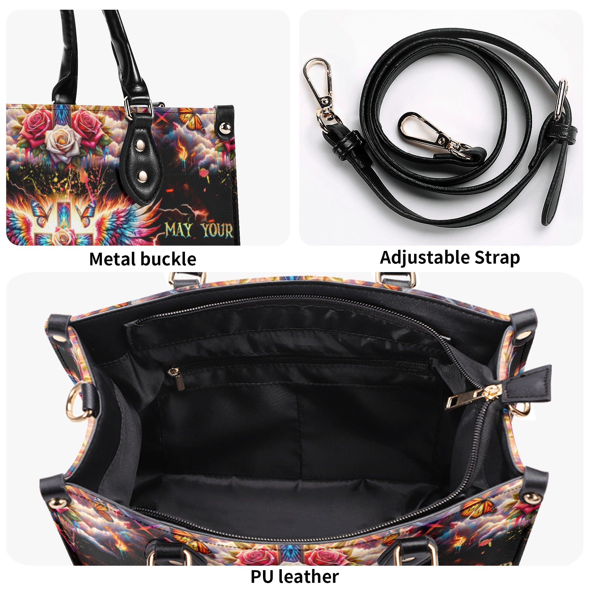 Cross Wings Tie Dye Leather Handbag -  Tlnz0810241