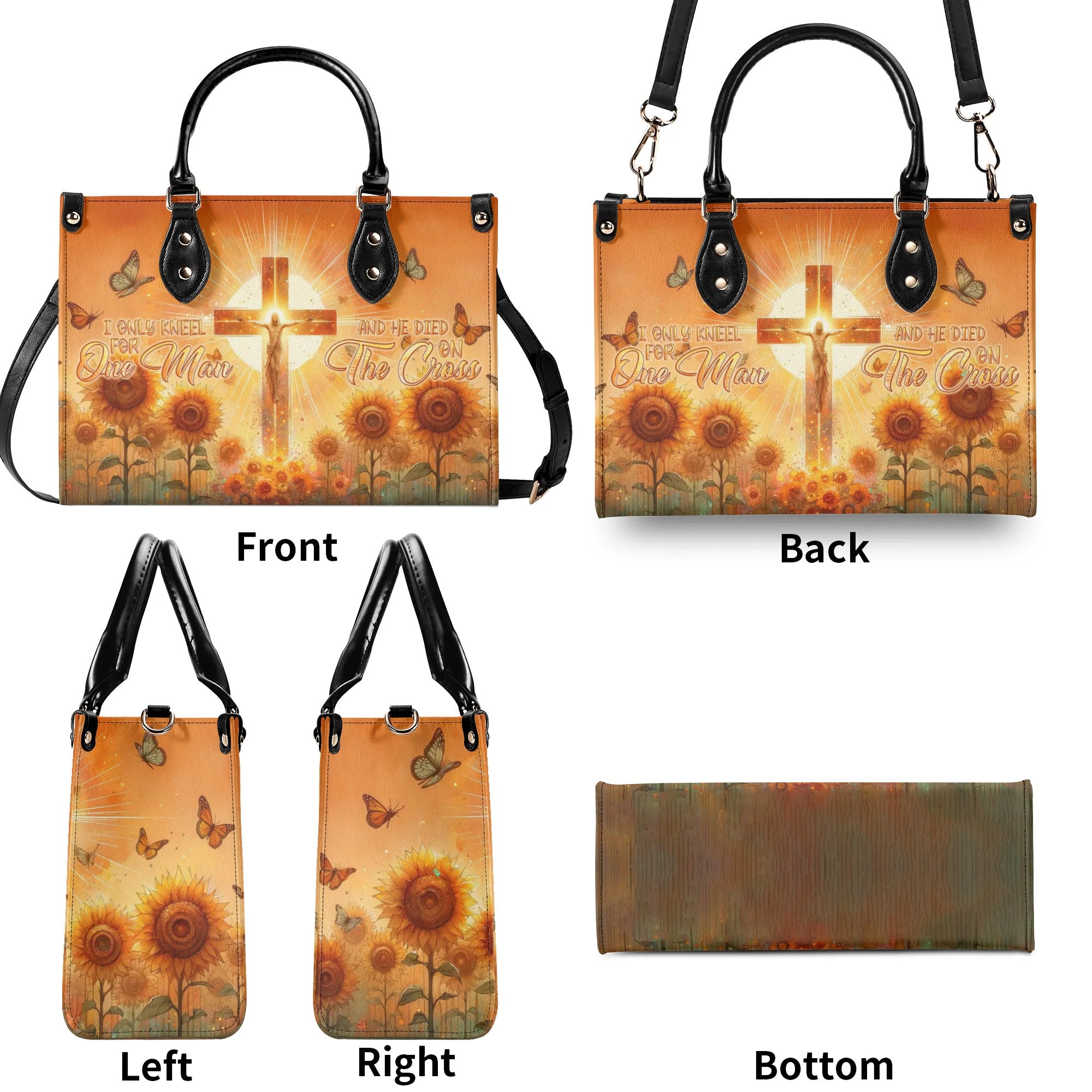 I Only Kneel For One Man Sunflower Leather Handbag - Tlnt1306244