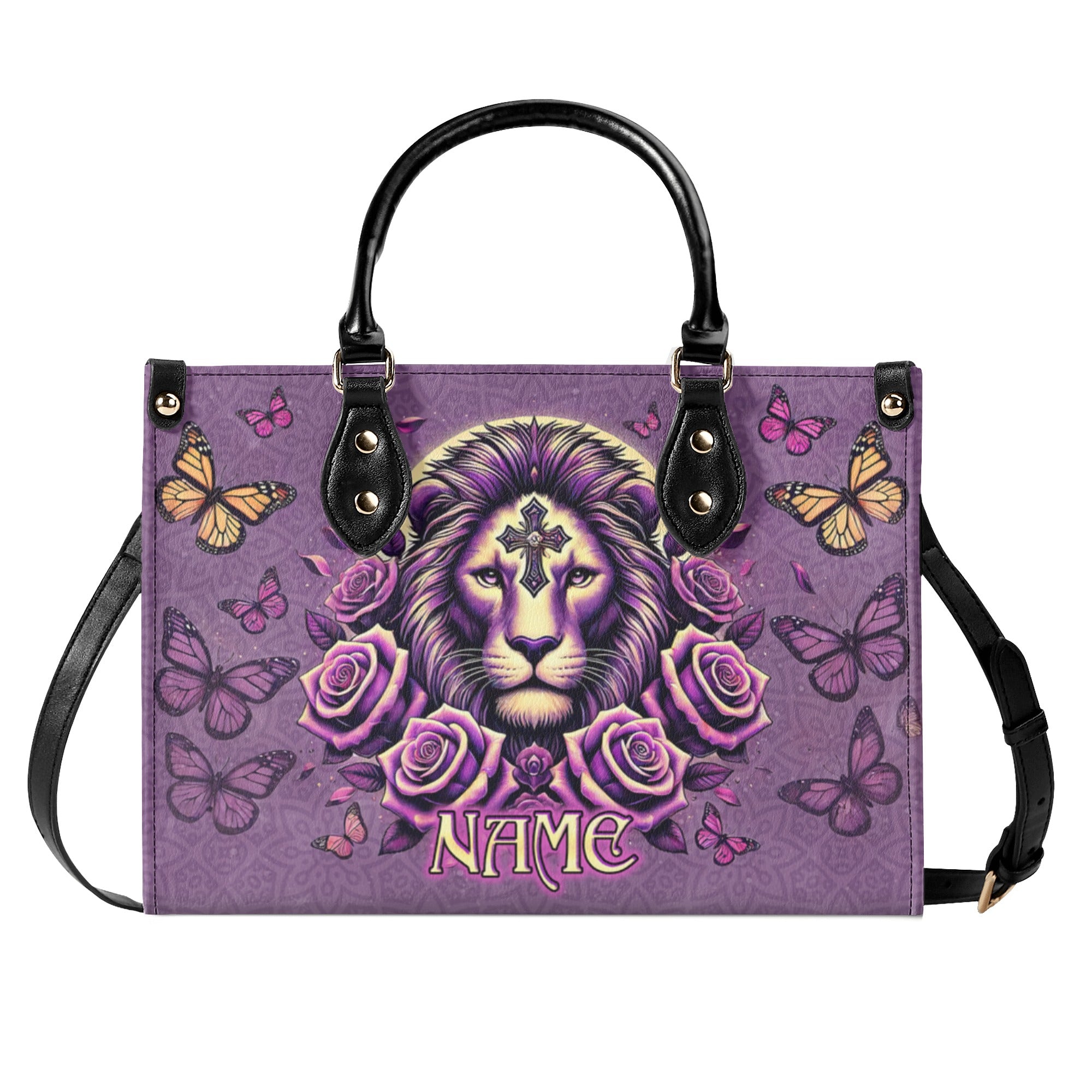 Lion Rose Leather Handbag  - Tlno0411244