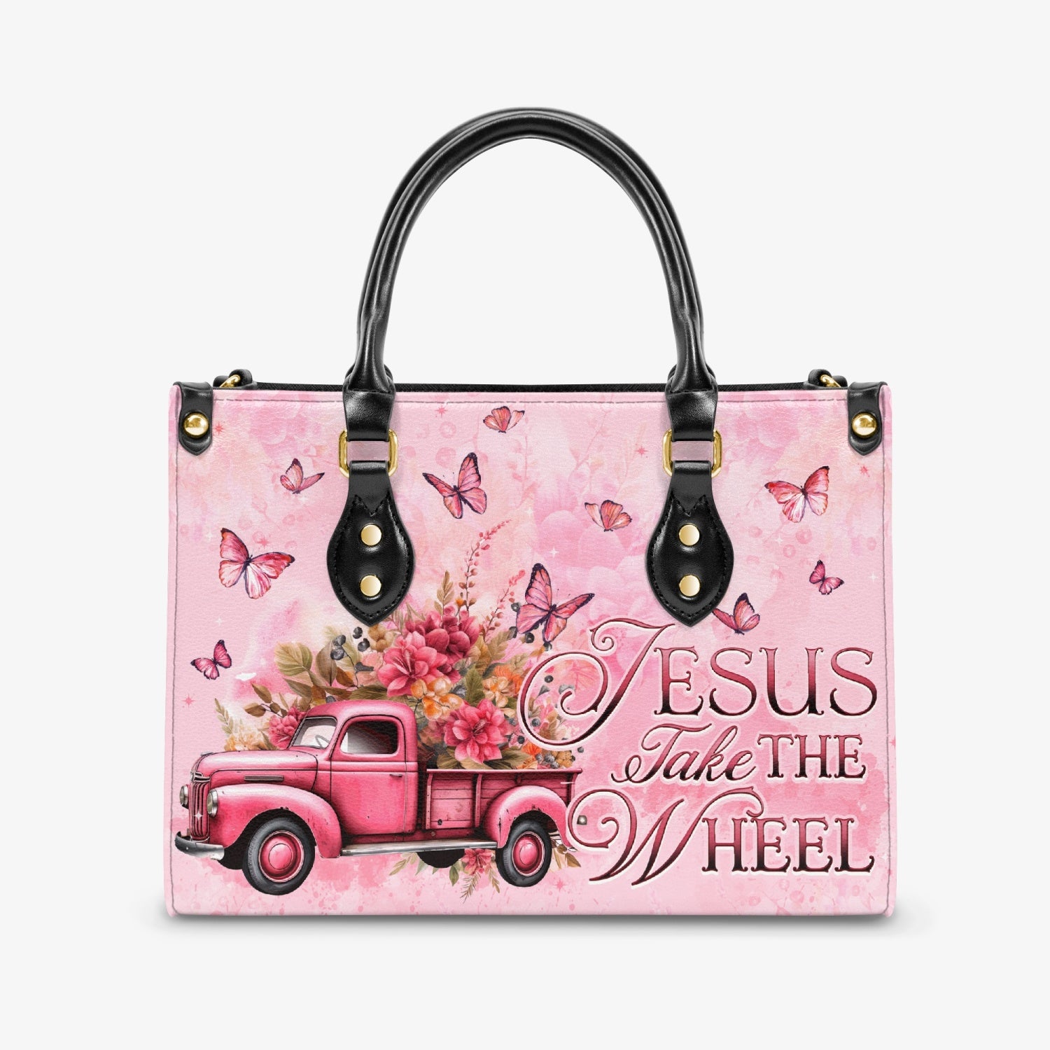 Jesus Take The Wheel Leather Handbag - Tytd2203243