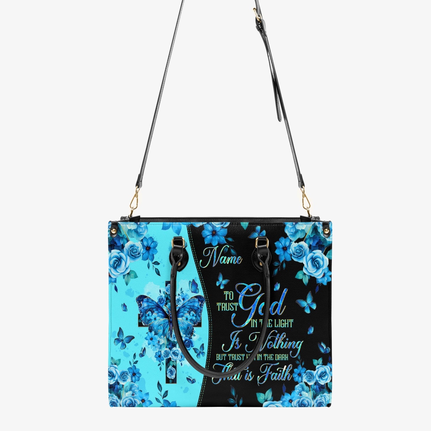 Trust Him In The Dark That Is Faith Leather Handbag - Tltw2303245