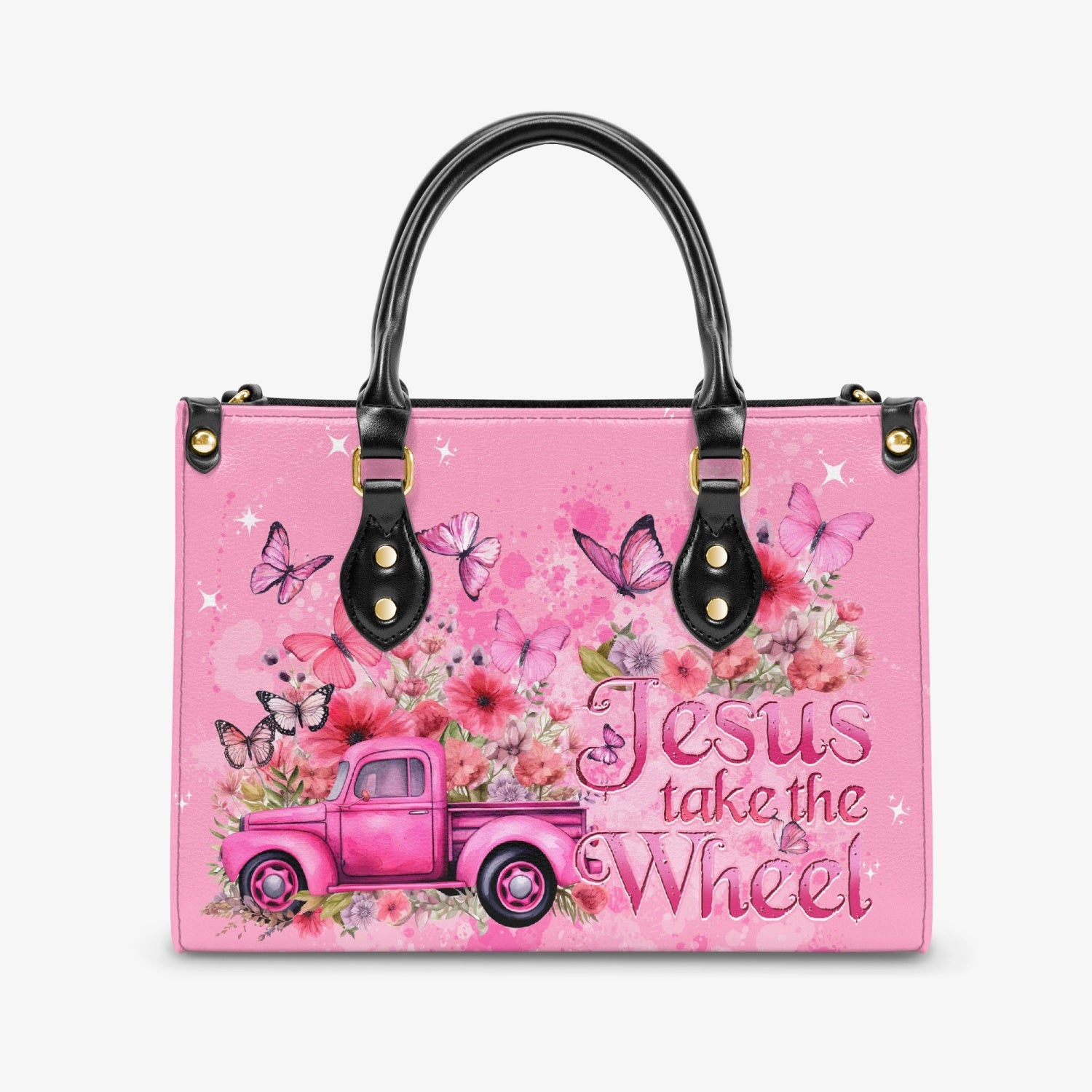 Jesus Take The Wheel Leather Handbag - Tytd2203242