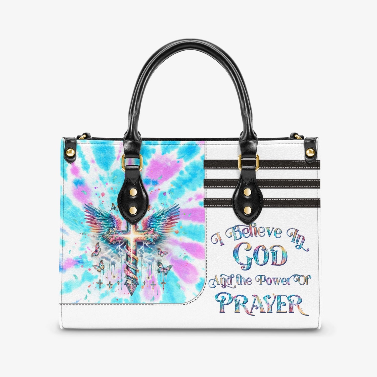 I Believe In God Leather Handbag - Yhkd2803241